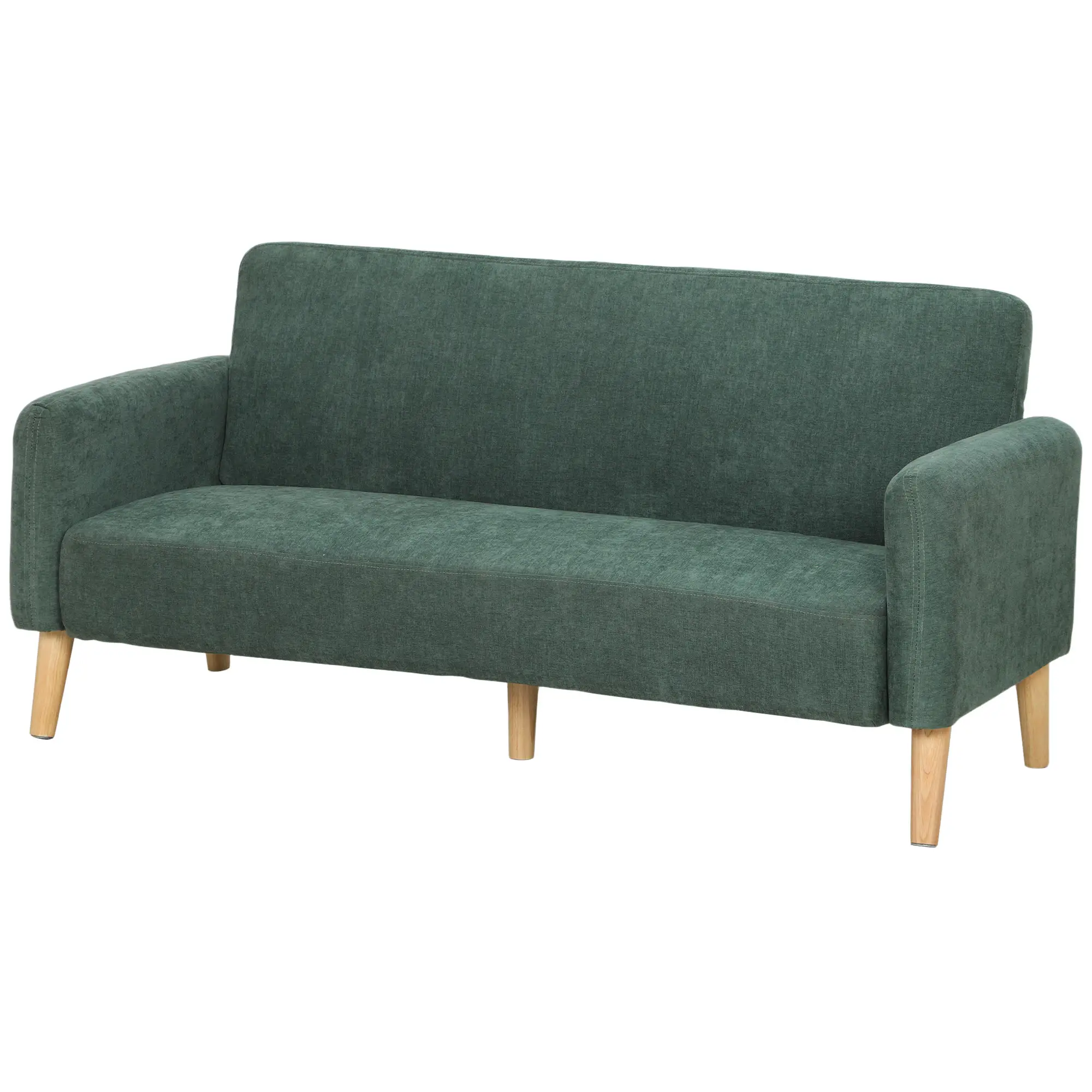 2 Seater Velvet Sofa 160 x 73 x 83cm - Dark Green, Black - 15