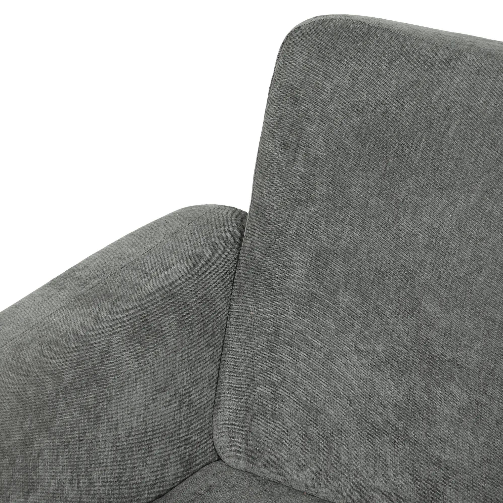 2 Seater Velvet Sofa 160 x 73 x 83cm - Grey, Black - 10
