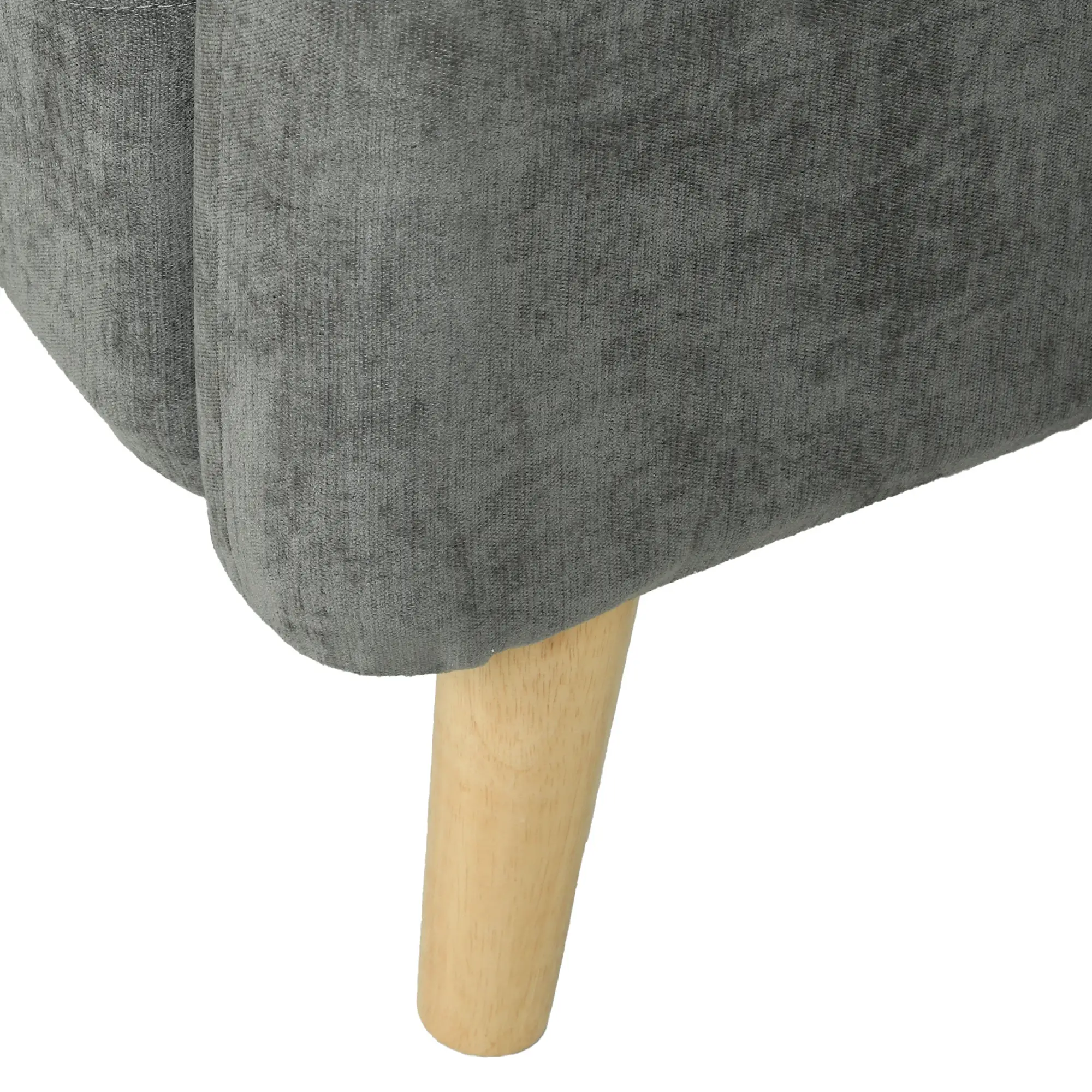 2 Seater Velvet Sofa 160 x 73 x 83cm - Grey, Black - 12