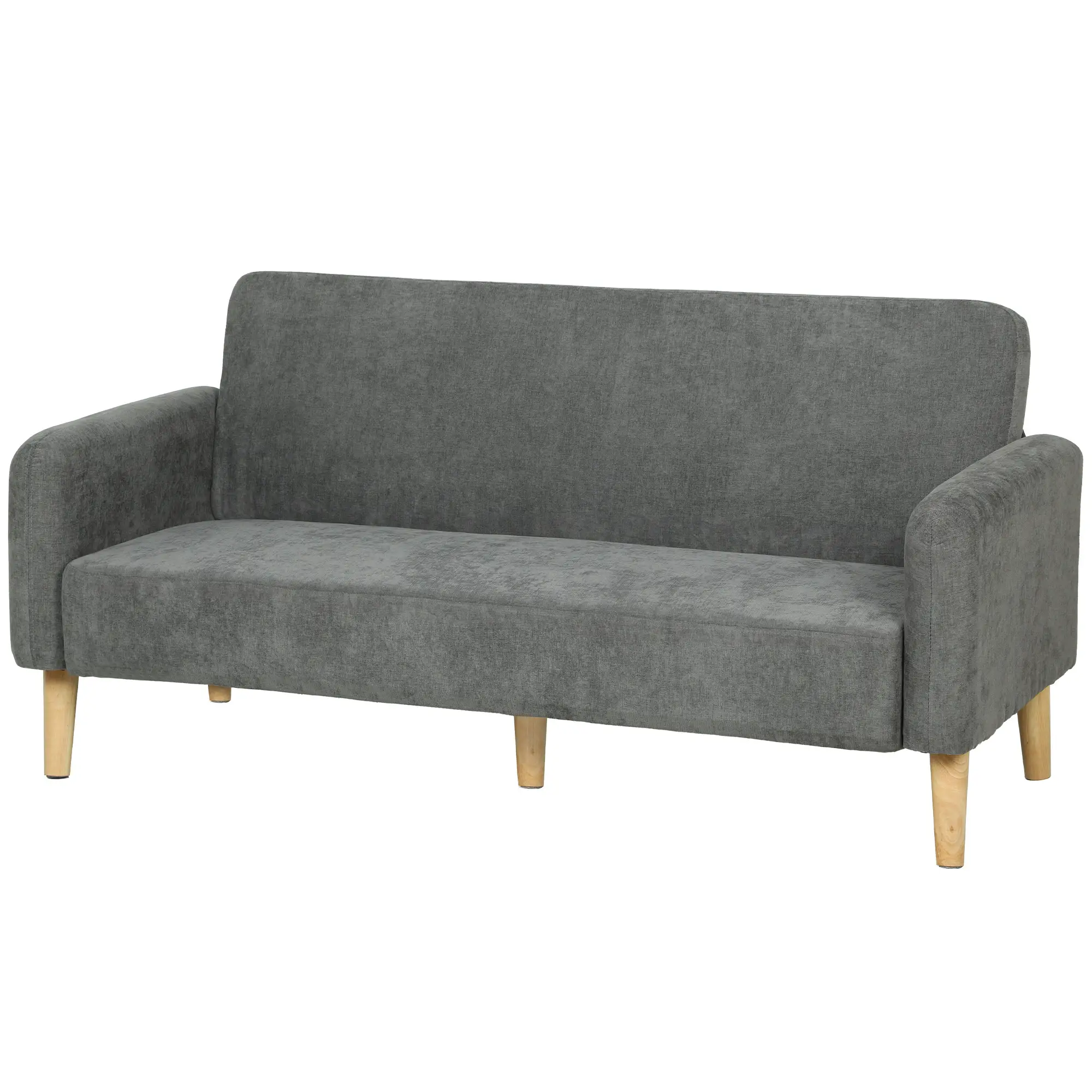 2 Seater Velvet Sofa 160 x 73 x 83cm - Grey, Black - 15