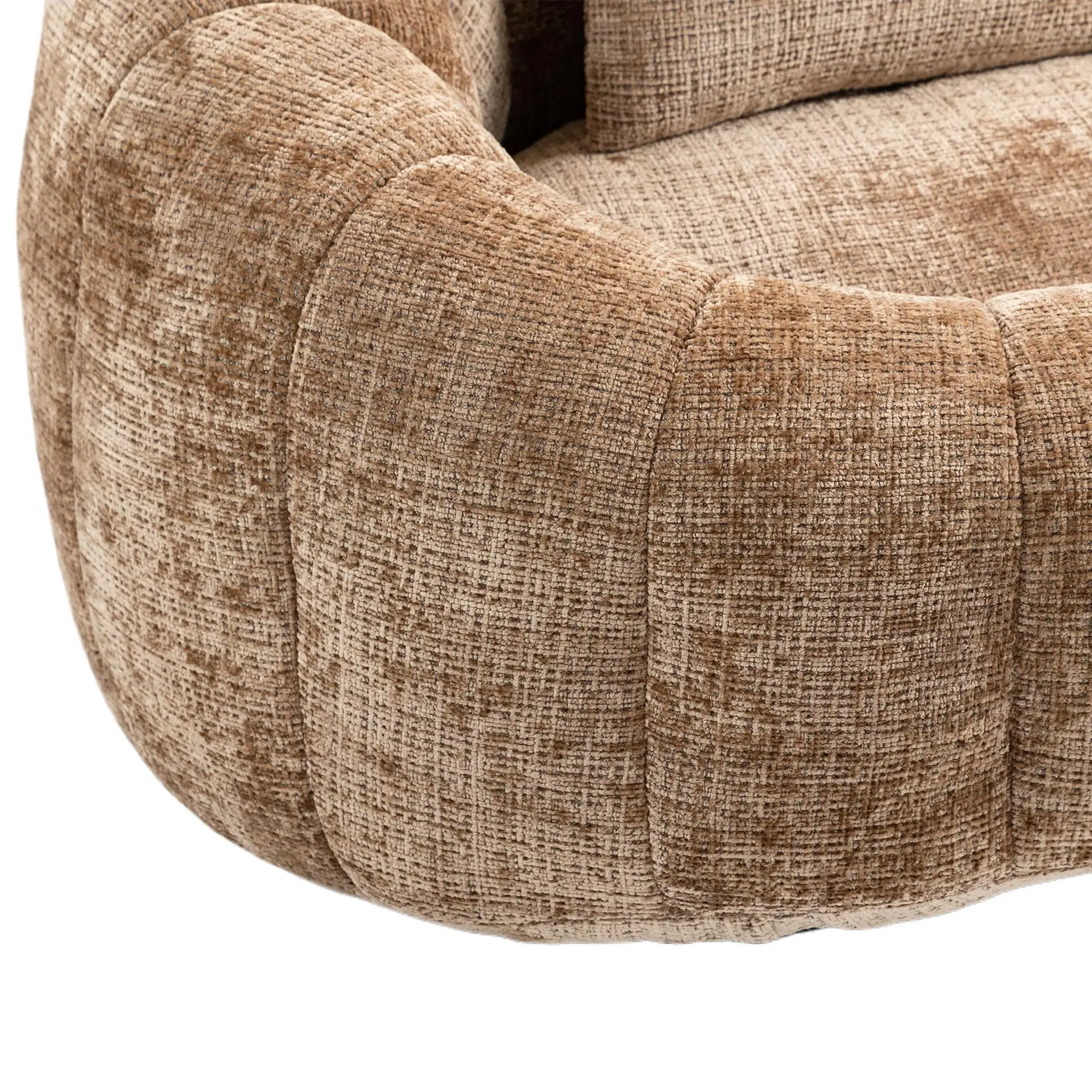 Corner 2 Seater Chenille Sofa 145 x 95 x 63cm - Coffee - 10