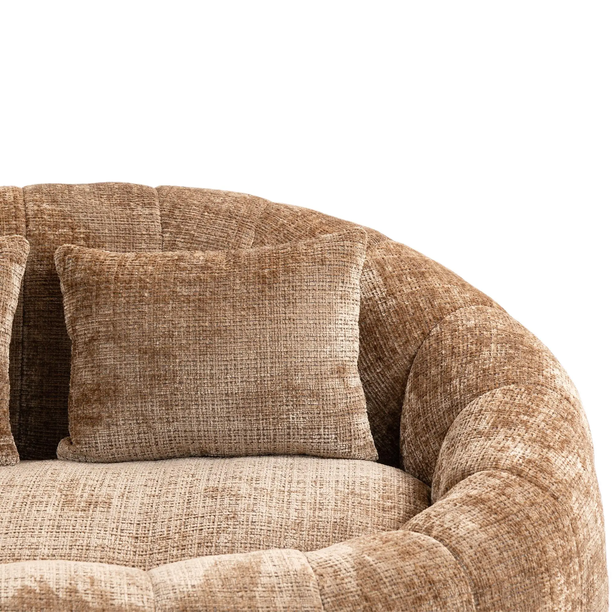 Corner 2 Seater Chenille Sofa 145 x 95 x 63cm - Coffee - 11