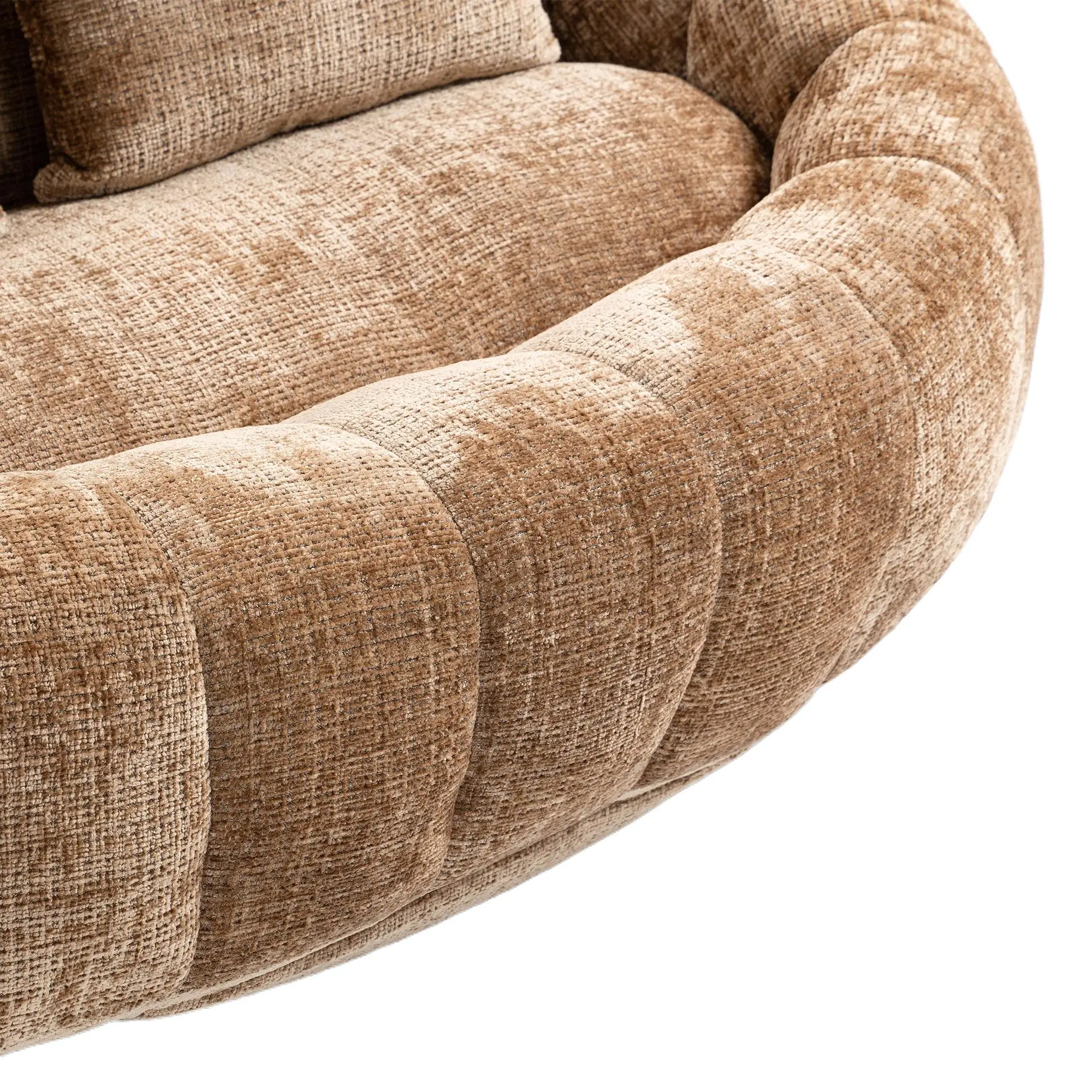 Corner 2 Seater Chenille Sofa 145 x 95 x 63cm - Coffee - 12
