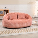 Corner 2 Seater Chenille Sofa 145 x 95 x 63cm - Pink - 1