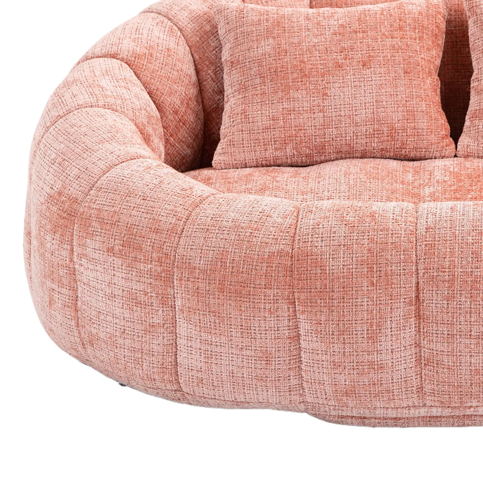 Corner 2 Seater Chenille Sofa 145 x 95 x 63cm - Pink - 10