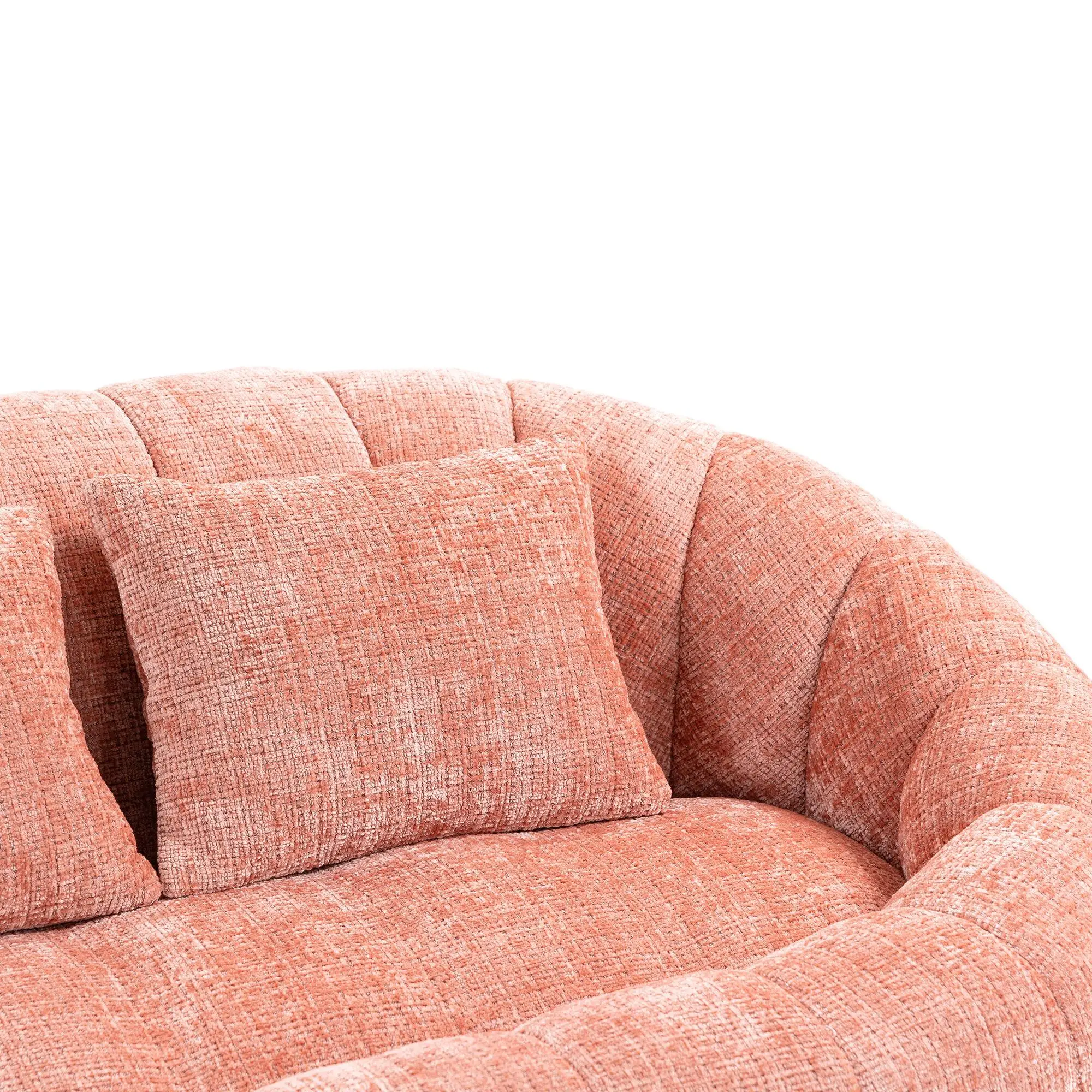 Corner 2 Seater Chenille Sofa 145 x 95 x 63cm - Pink - 11