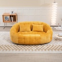 Corner 2 Seater Chenille Sofa 145 x 95 x 63cm - Yellow - 1