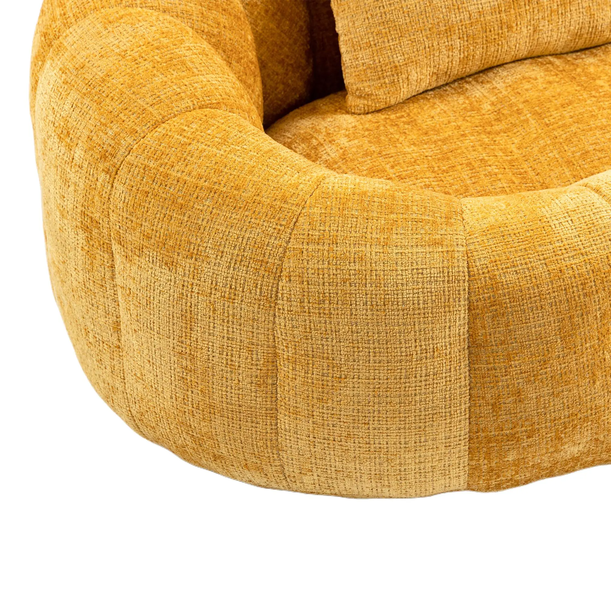 Corner 2 Seater Chenille Sofa 145 x 95 x 63cm - Yellow - 11