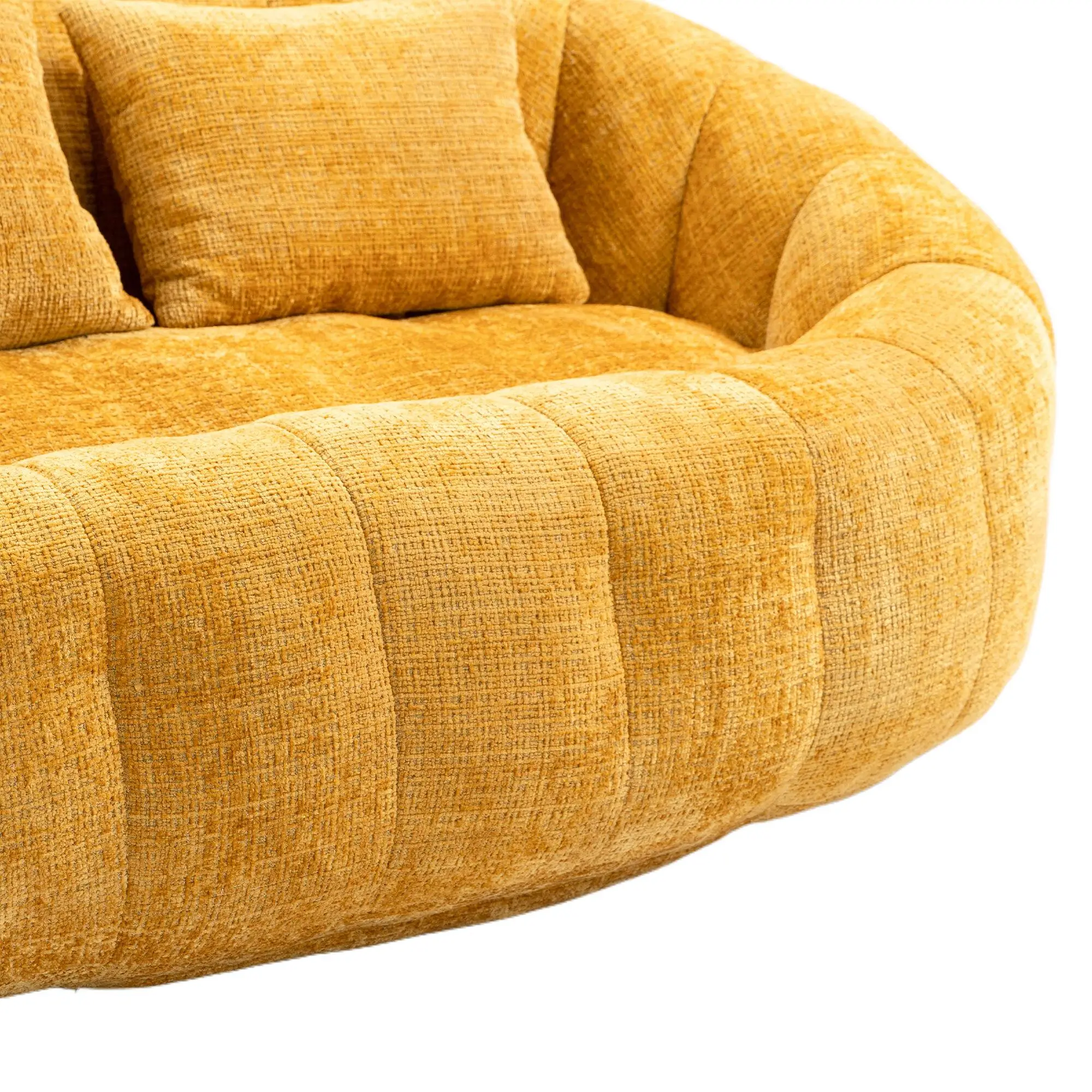 Corner 2 Seater Chenille Sofa 145 x 95 x 63cm - Yellow - 12