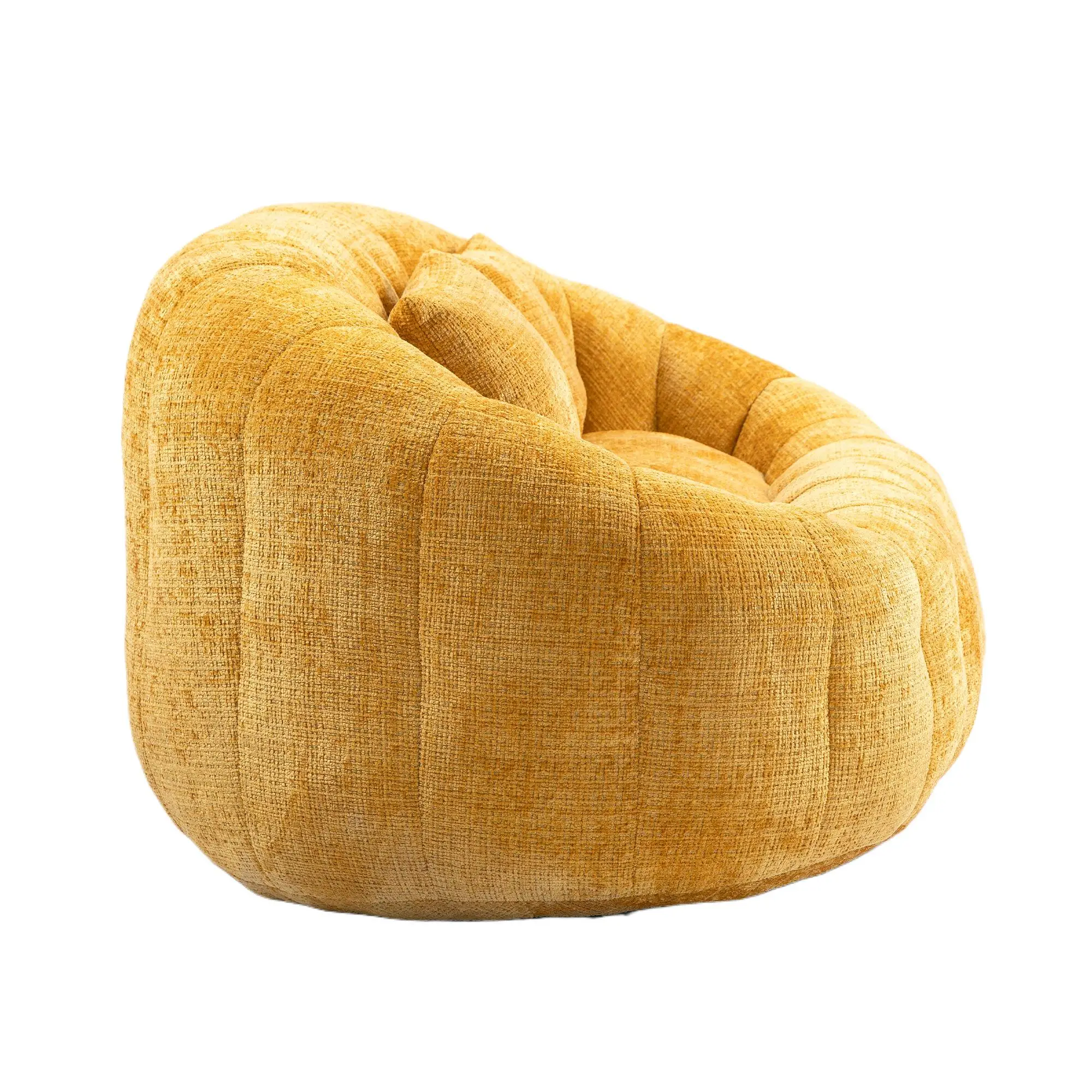 Corner 2 Seater Chenille Sofa 145 x 95 x 63cm - Yellow - 13