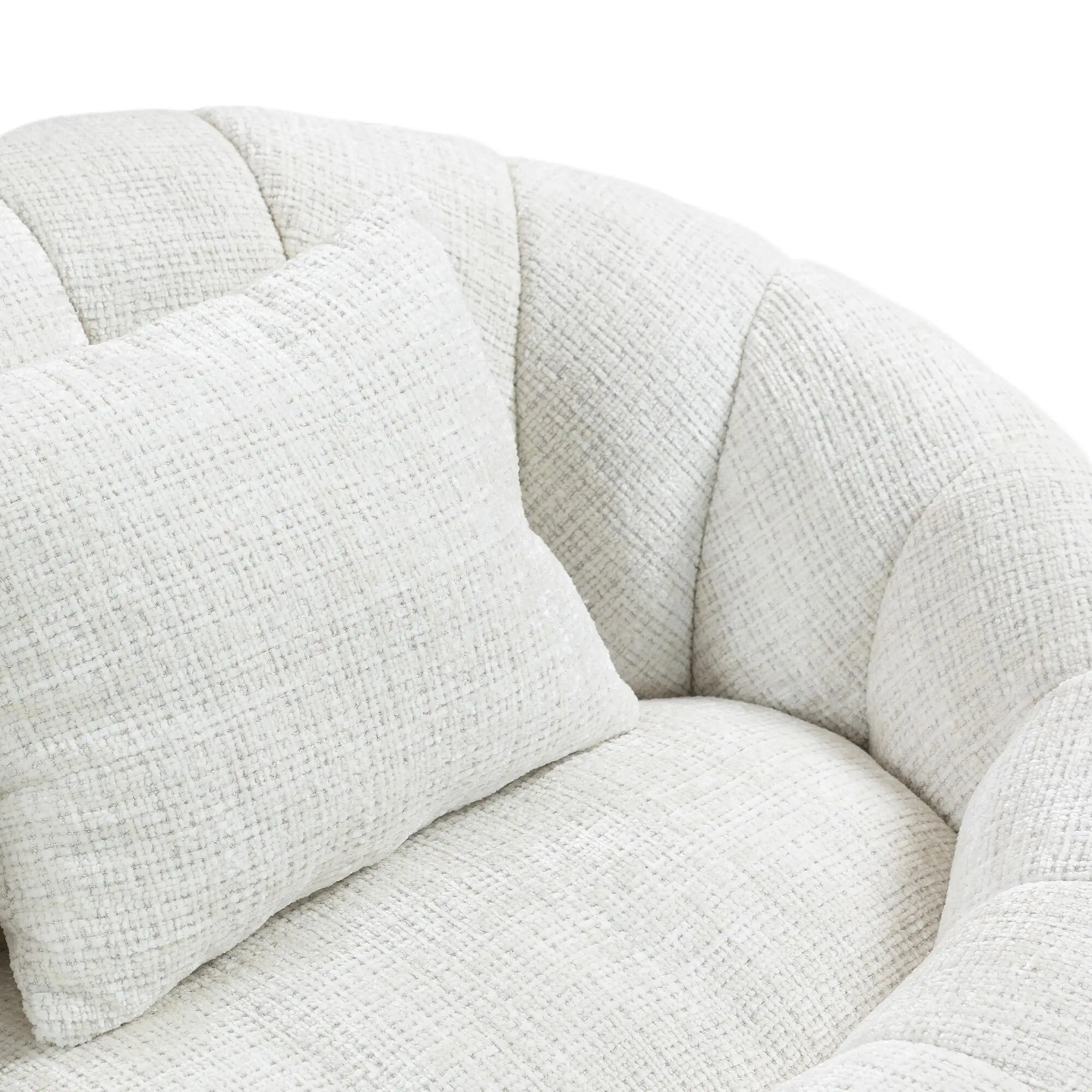 Corner 2 Seater Chenille Sofa 145 x 95 x 63cm - Beige - 11
