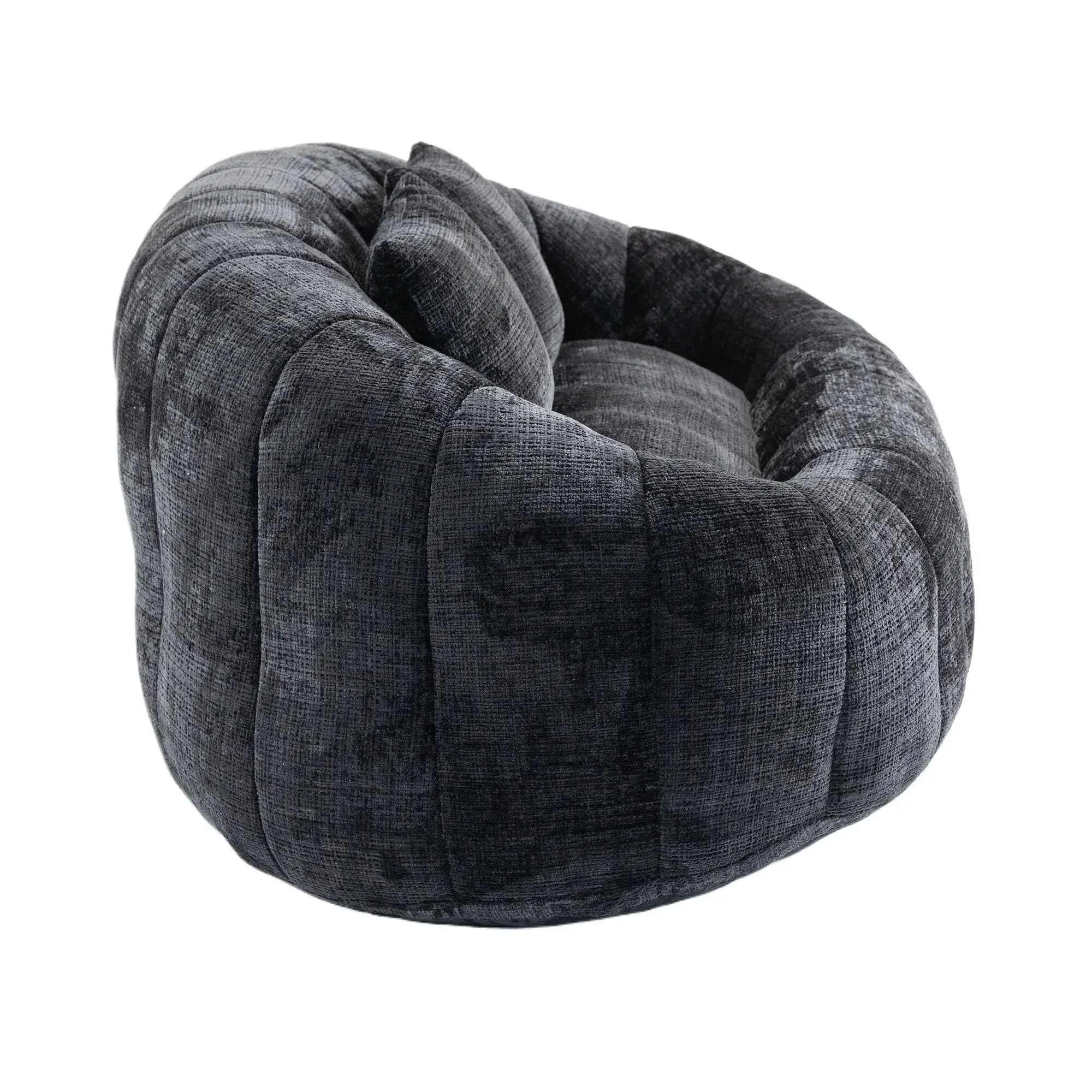 Corner 2 Seater Chenille Sofa 145 x 95 x 63cm - Black - 12