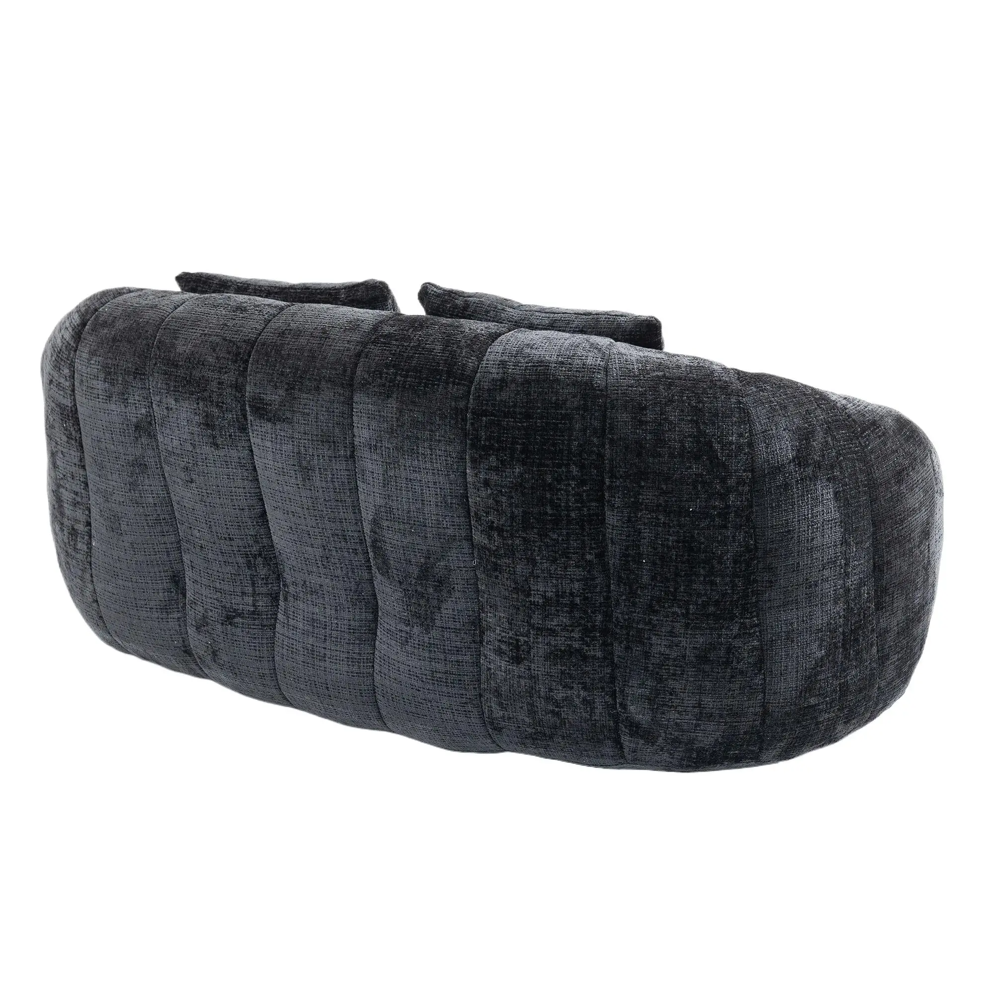 Corner 2 Seater Chenille Sofa 145 x 95 x 63cm - Black - 13