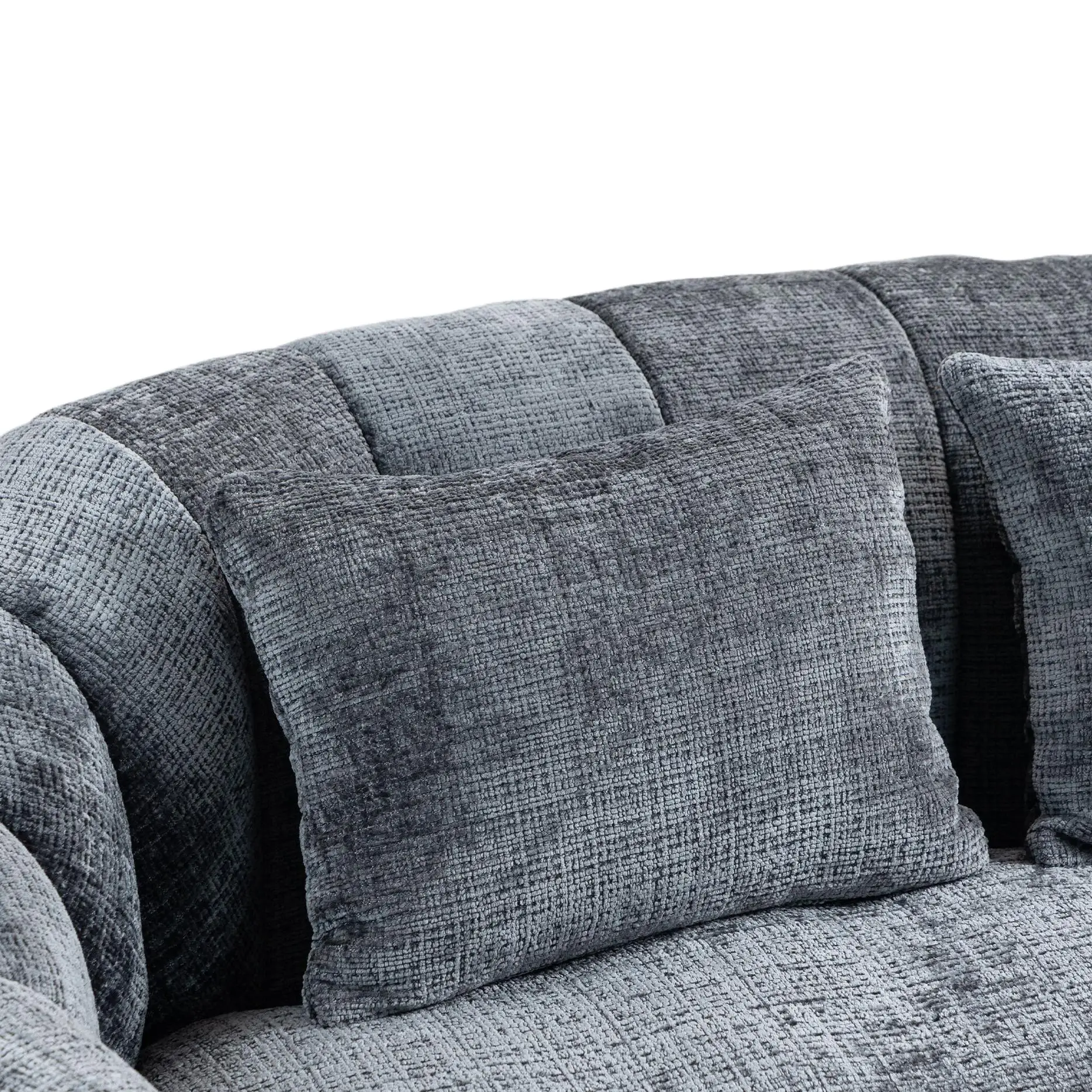 Corner 2 Seater Chenille Sofa 145 x 95 x 63cm - Grey - 10