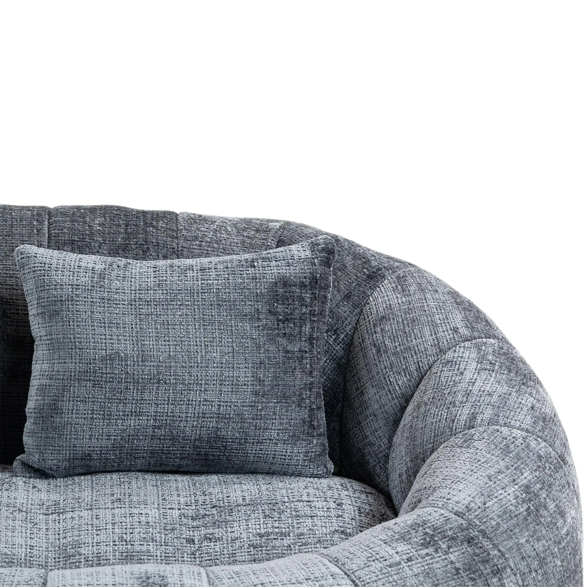 Corner 2 Seater Chenille Sofa 145 x 95 x 63cm - Grey - 11