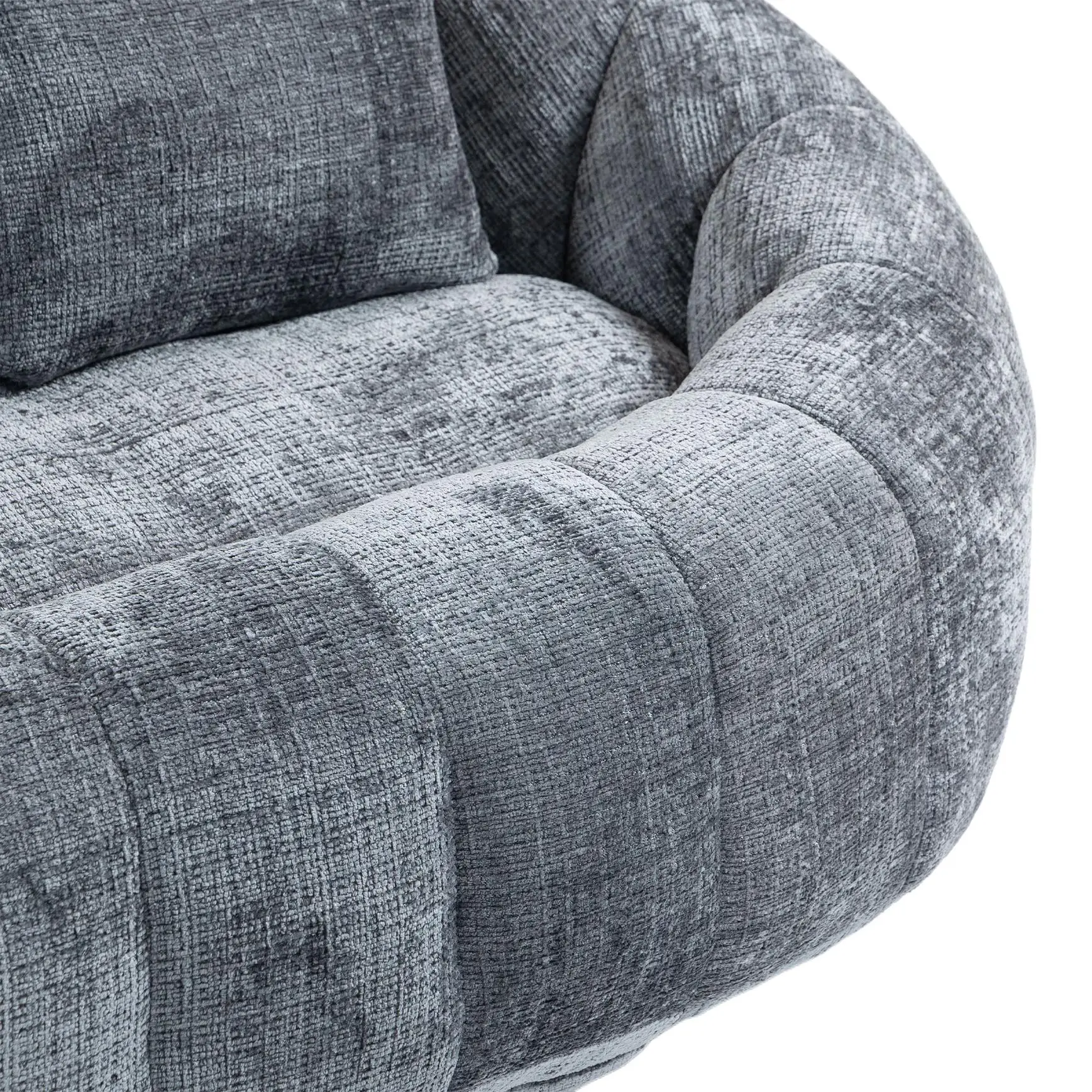 Corner 2 Seater Chenille Sofa 145 x 95 x 63cm - Grey - 12