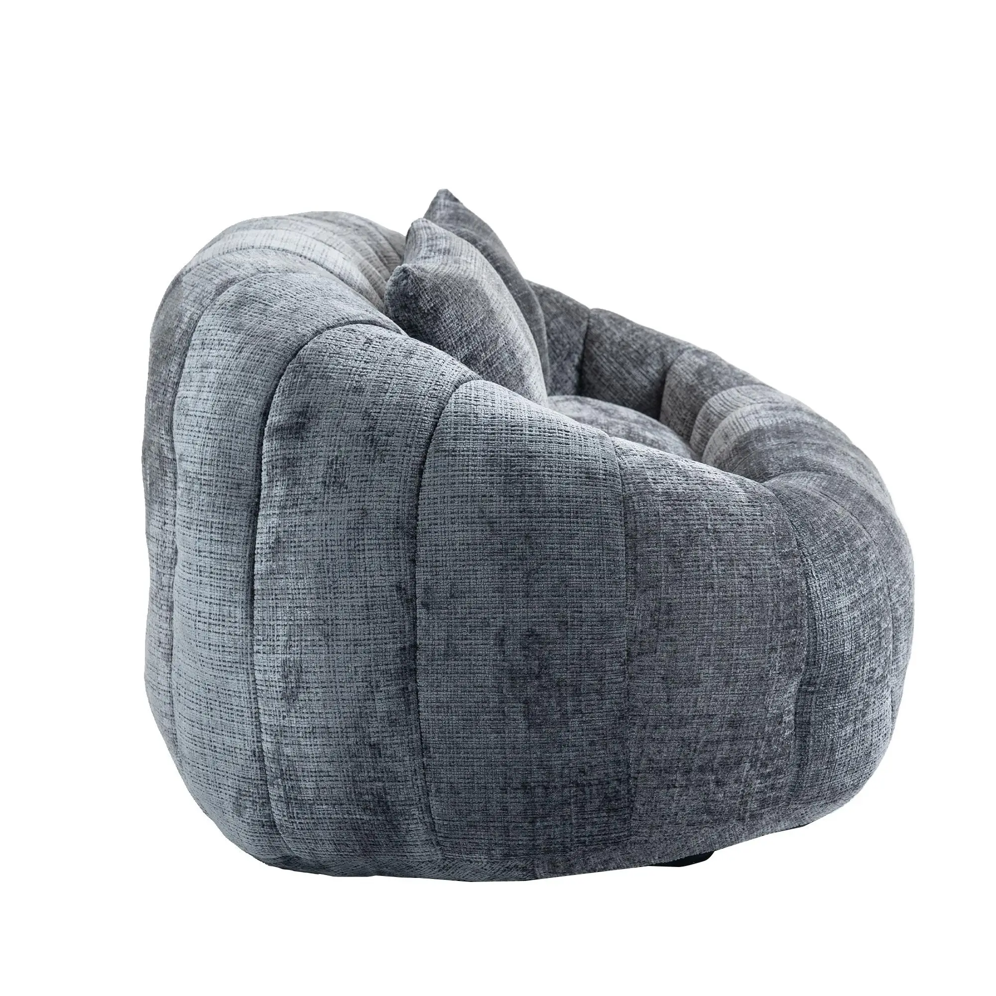 Corner 2 Seater Chenille Sofa 145 x 95 x 63cm - Grey - 13