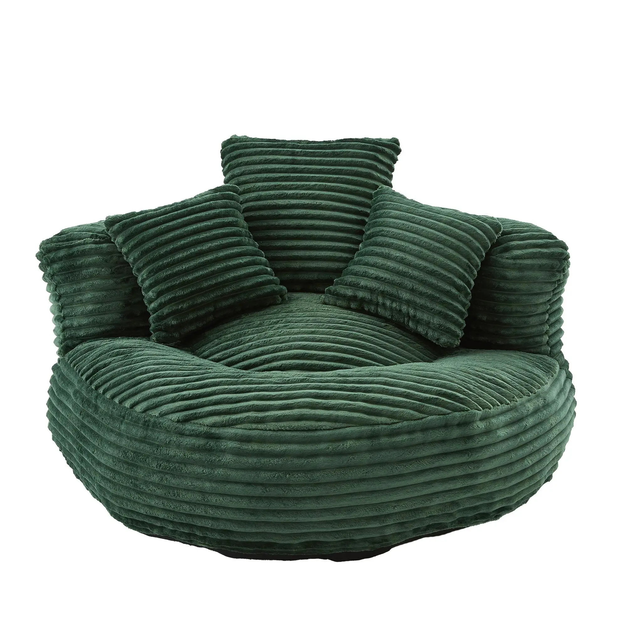 Corduroy Armchair 108 x 108 x 52cm - Emerald - 2
