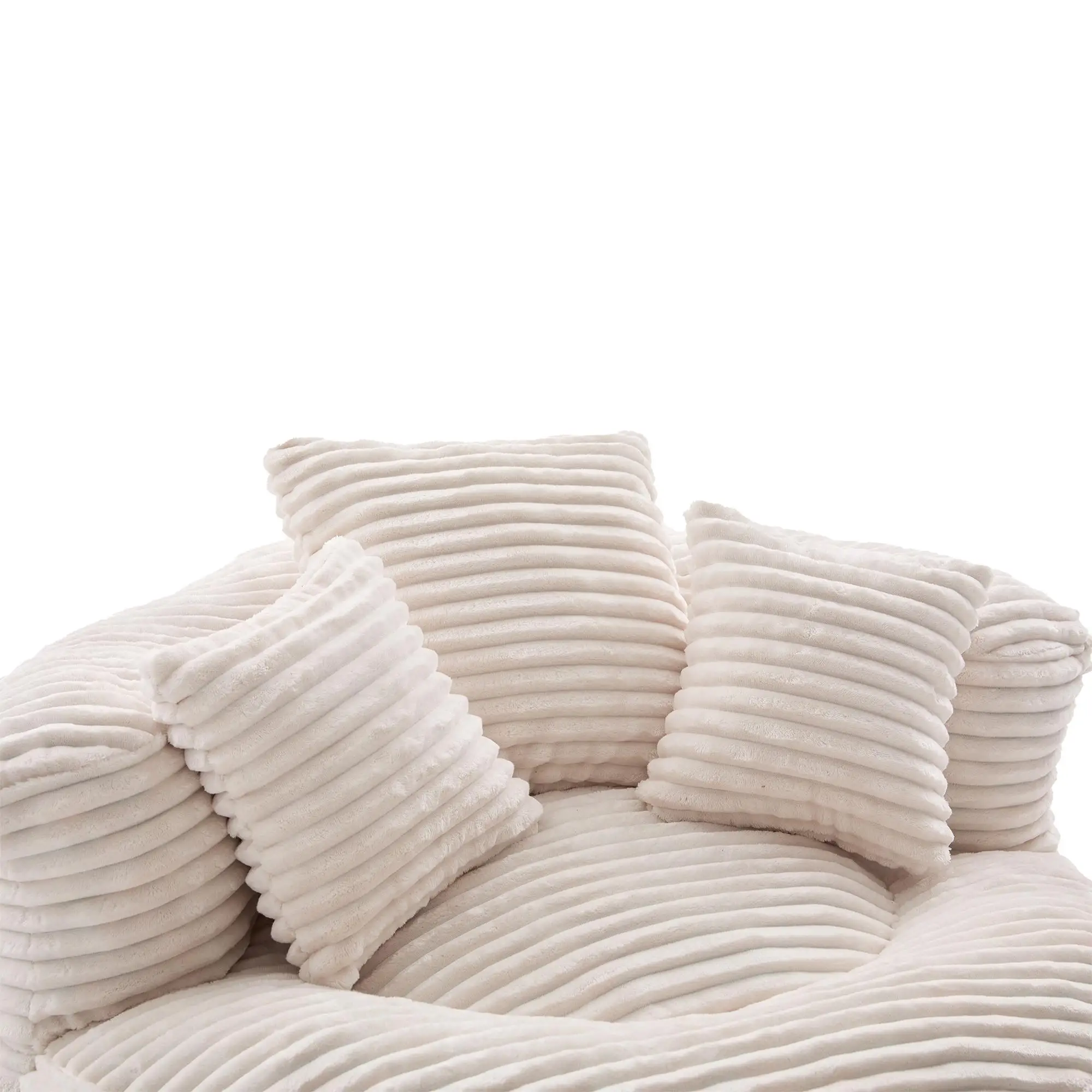 Corduroy Armchair 108 x 108 x 52cm - Beige - 11