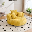 Corduroy Armchair 108 x 108 x 52cm - Mustard Yellow - 1