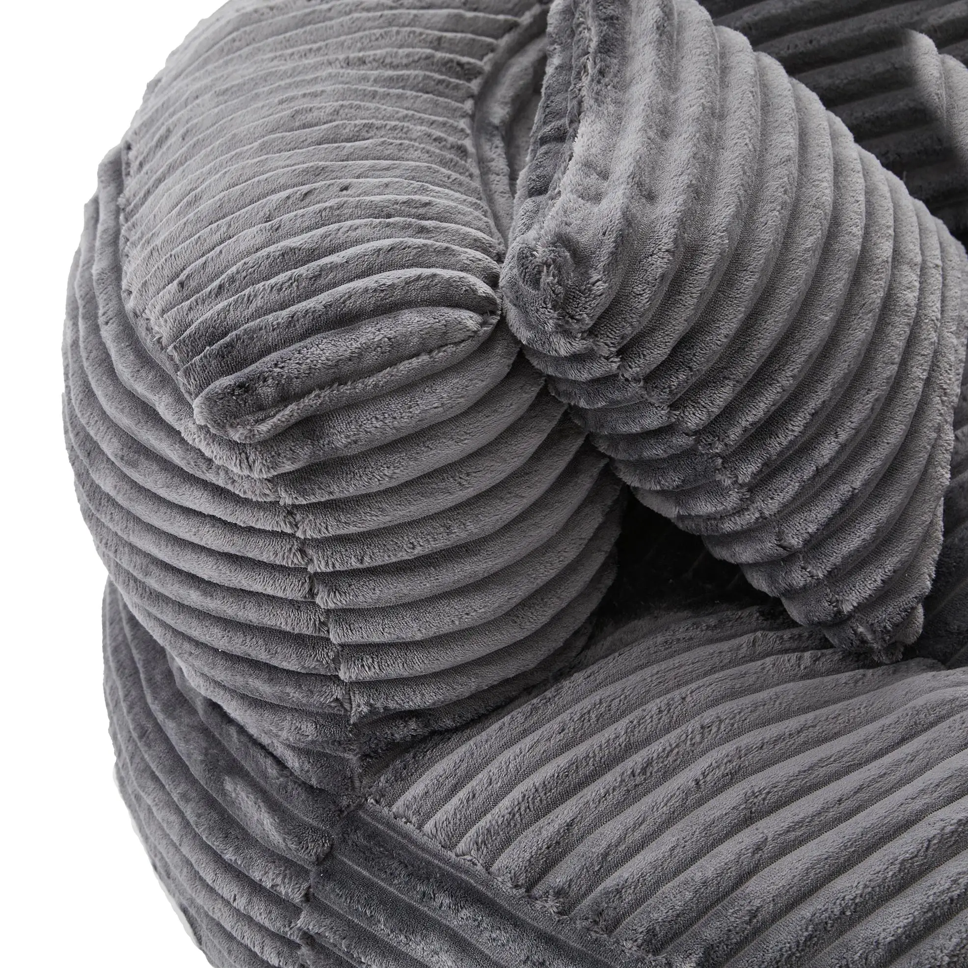 Corduroy Armchair 108 x 108 x 52cm - Dark Grey - 10