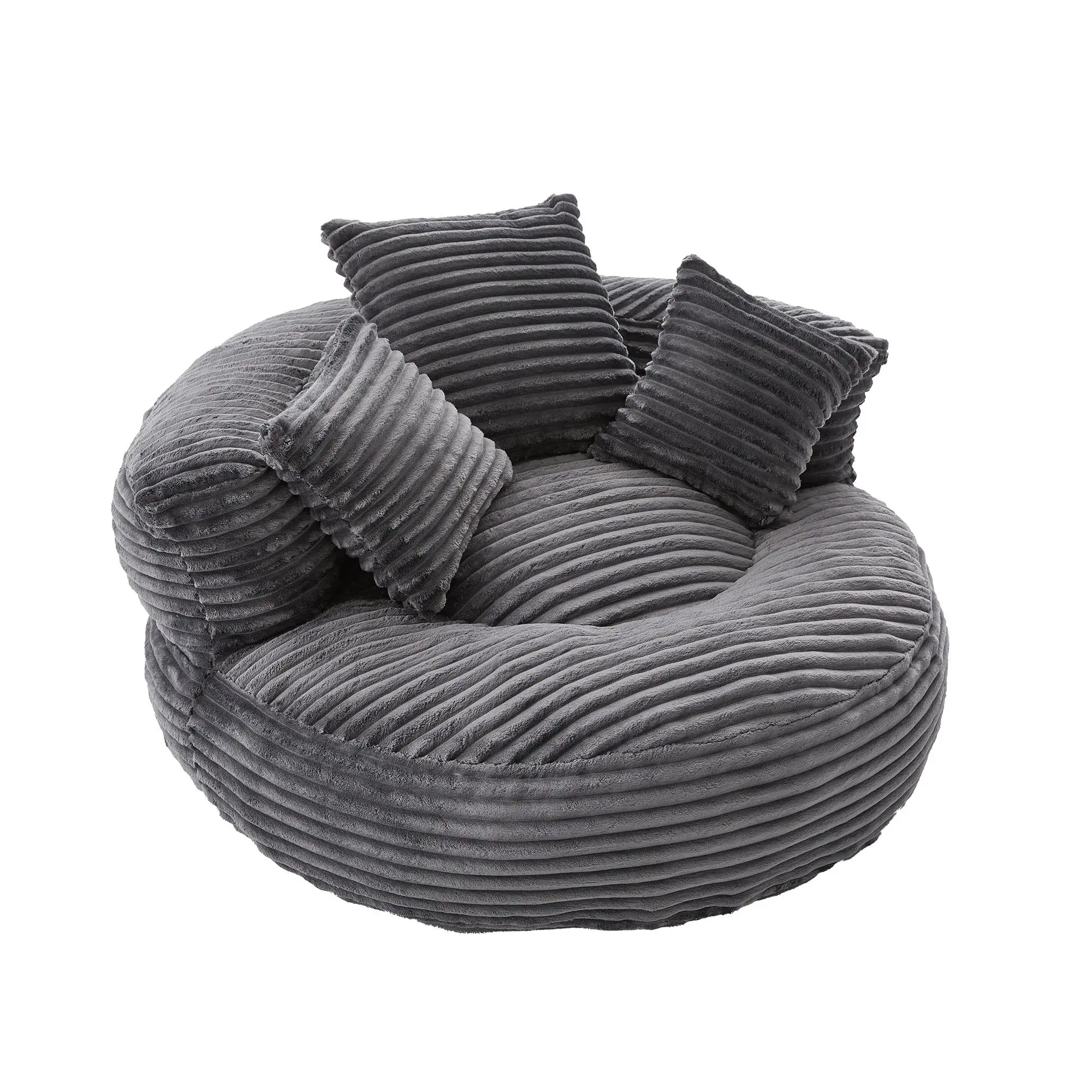 Corduroy Armchair 108 x 108 x 52cm - Dark Grey - 14