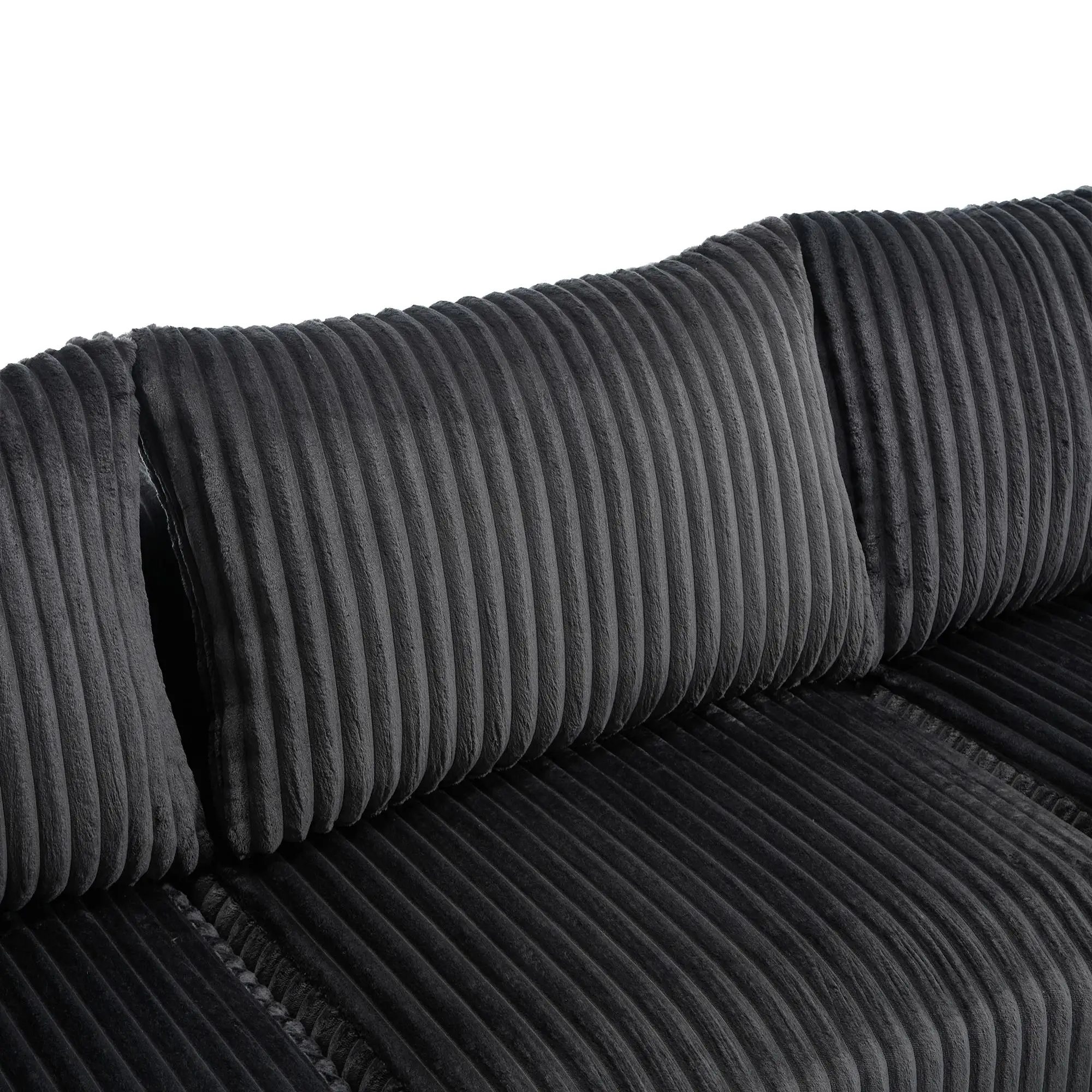 Corner Corduroy Sofa 257 x 160 x 80cm - Grey - 10
