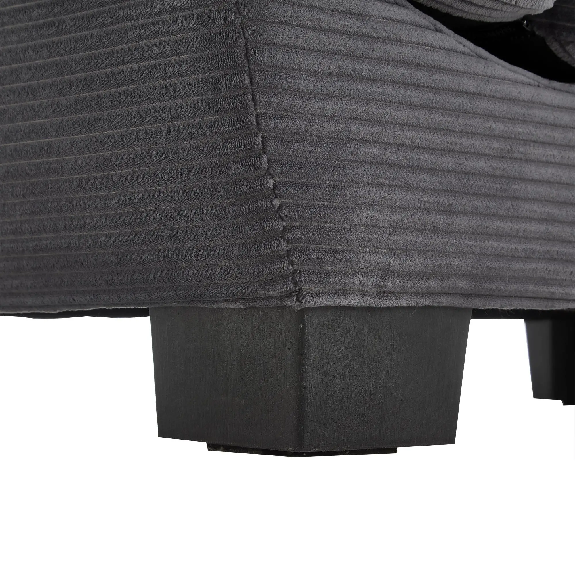 Corduroy Sofa 224 x 81 x 81cm - Dark Grey - 13