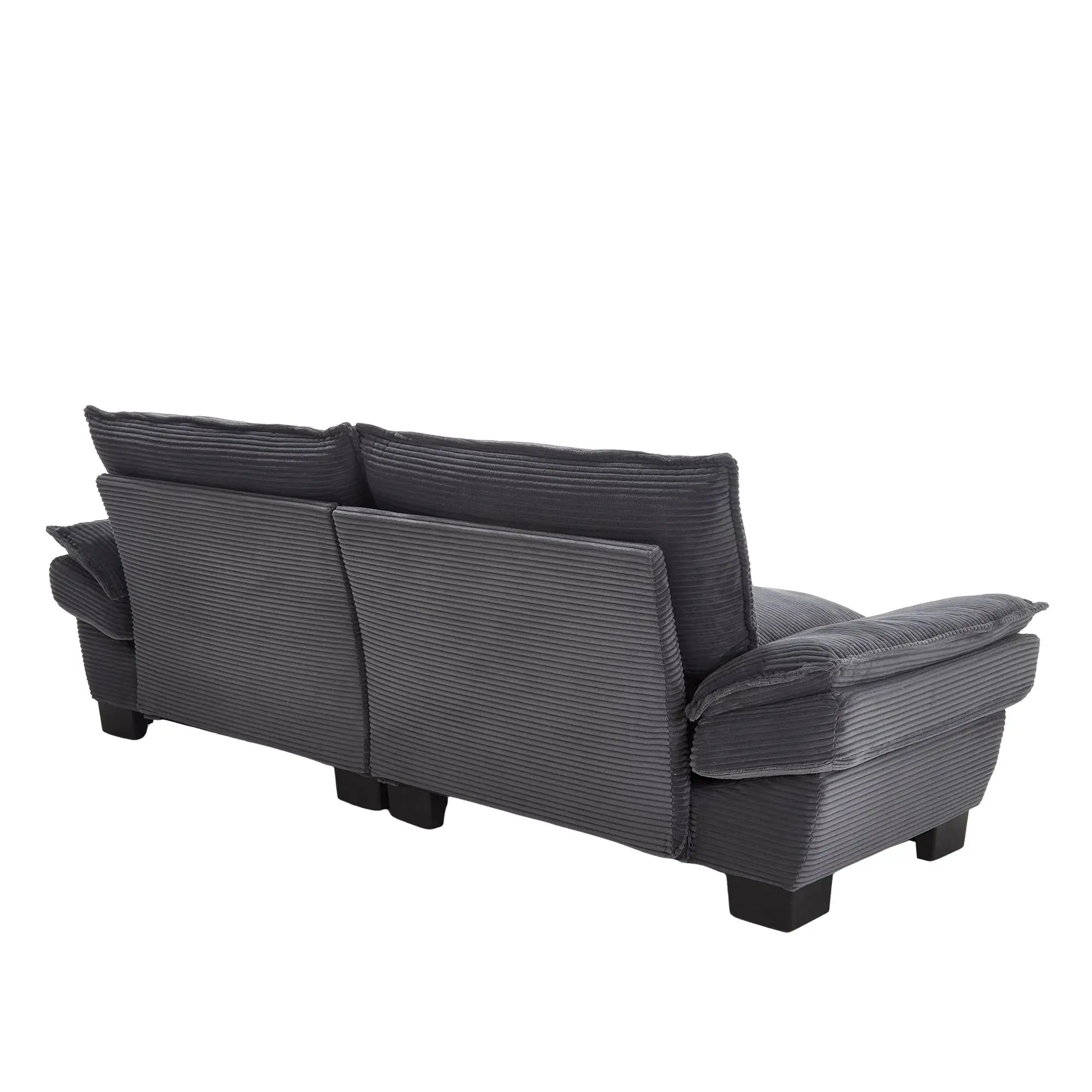 Corduroy Sofa 224 x 81 x 81cm - Dark Grey - 15