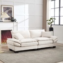 Corduroy Sofa 224 x 81 x 81cm - Beige - 1