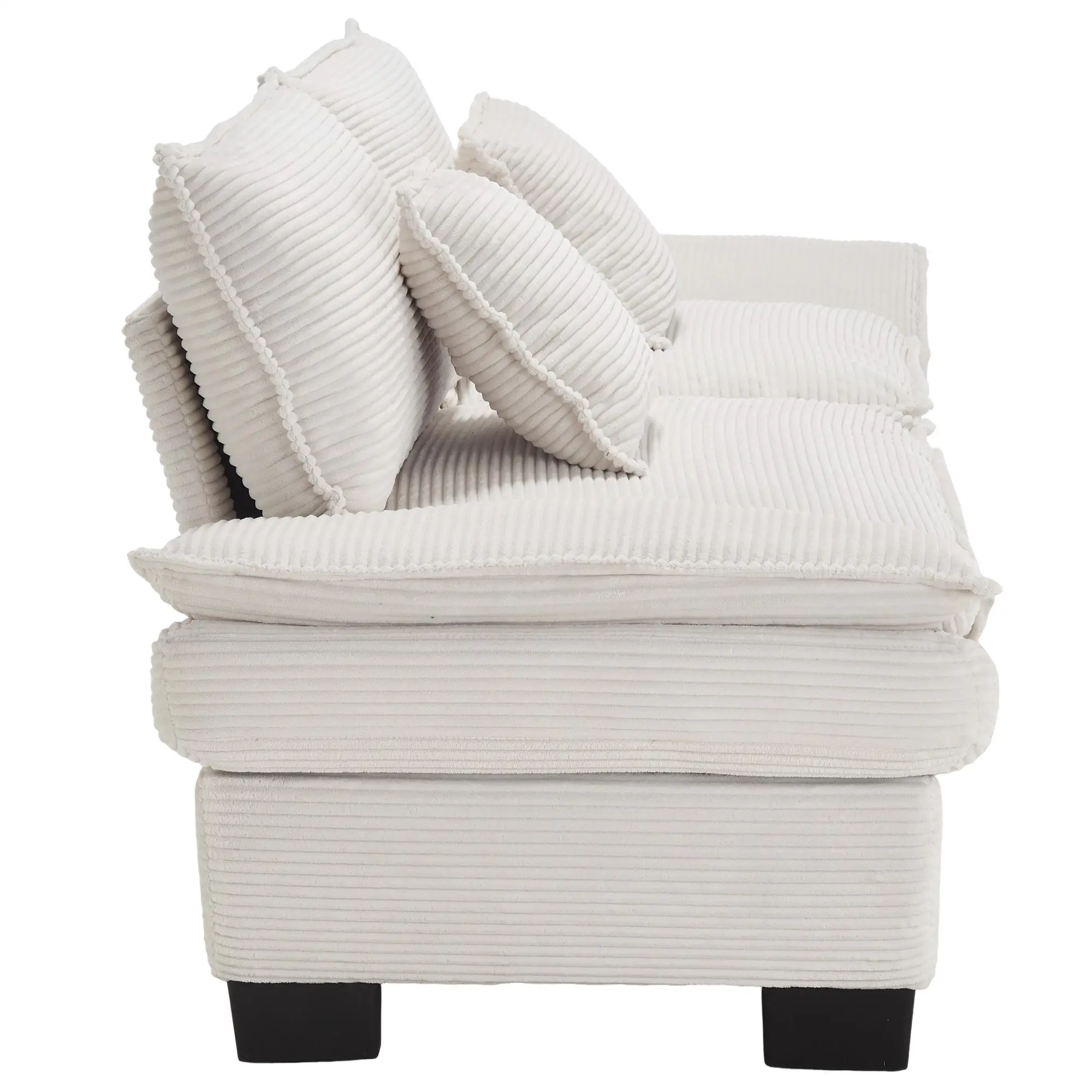Corduroy Sofa 224 x 81 x 81cm - Beige - 13
