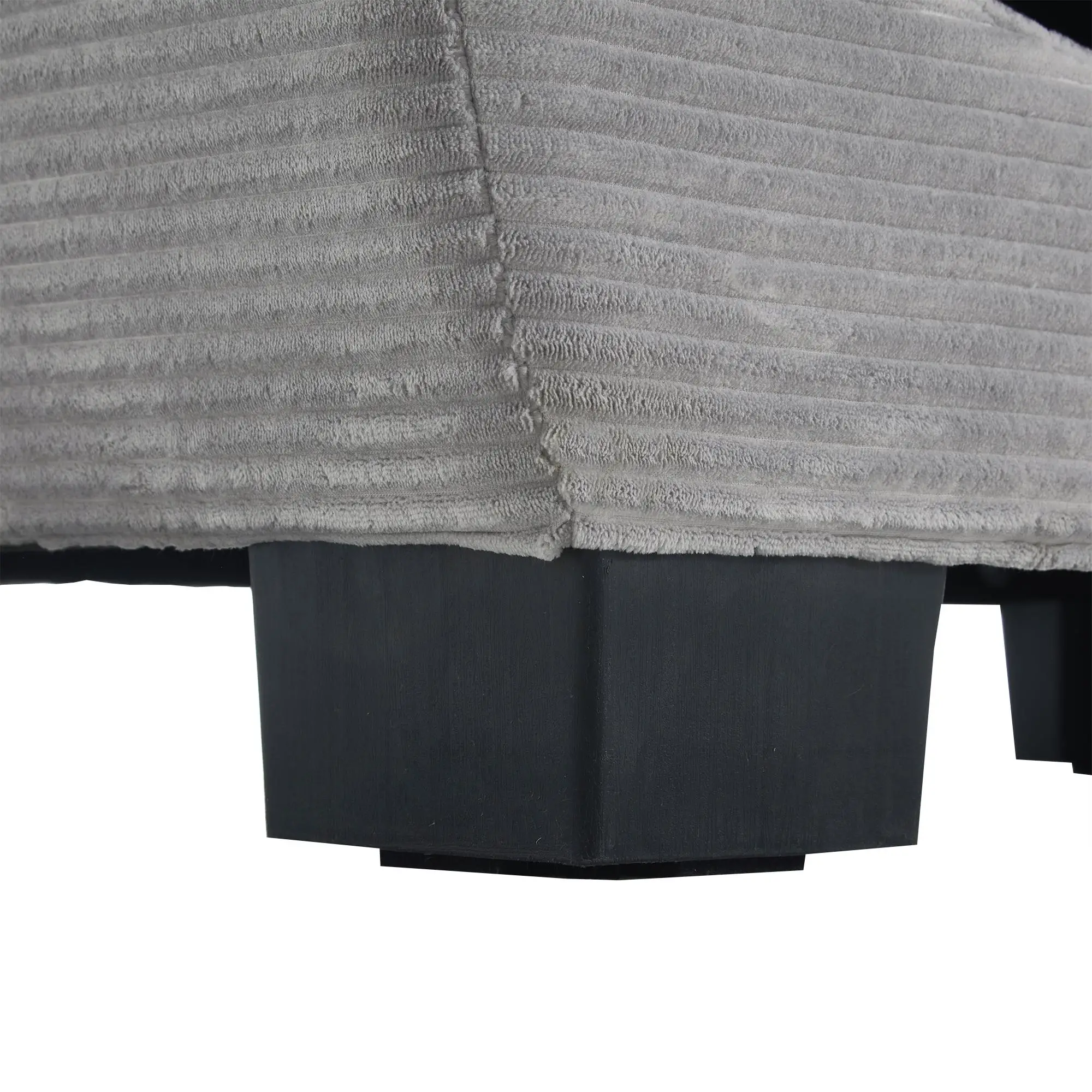 Corduroy Sofa 224 x 81 x 81cm - Light Grey - 13