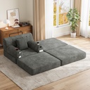 1 Seater Corduroy Sofa Bed 107 x 162 x 81cm - Dark Grey - 1