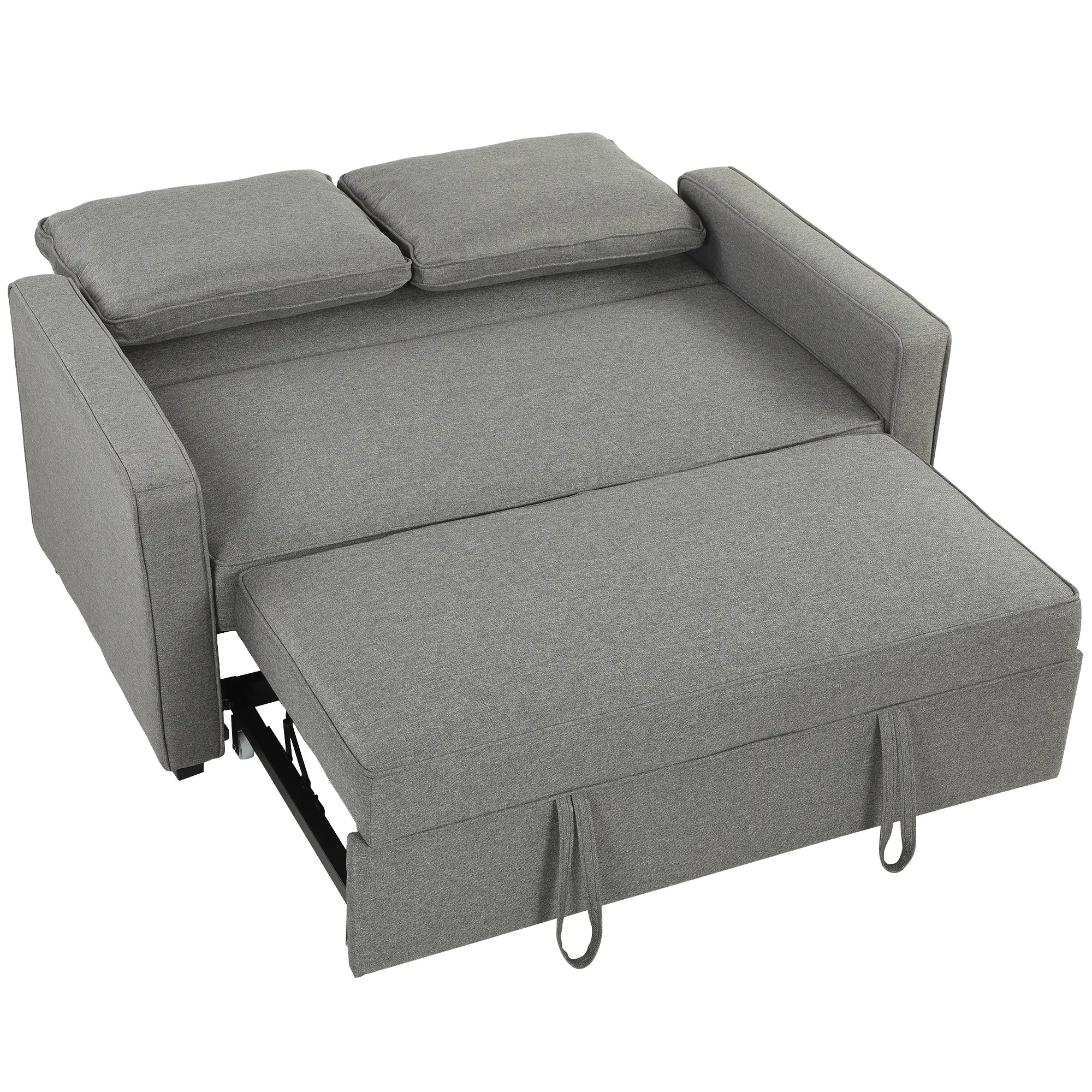 Linen Sofa Bed 148 x 86 x 91.5cm, Grey - Grey - 13