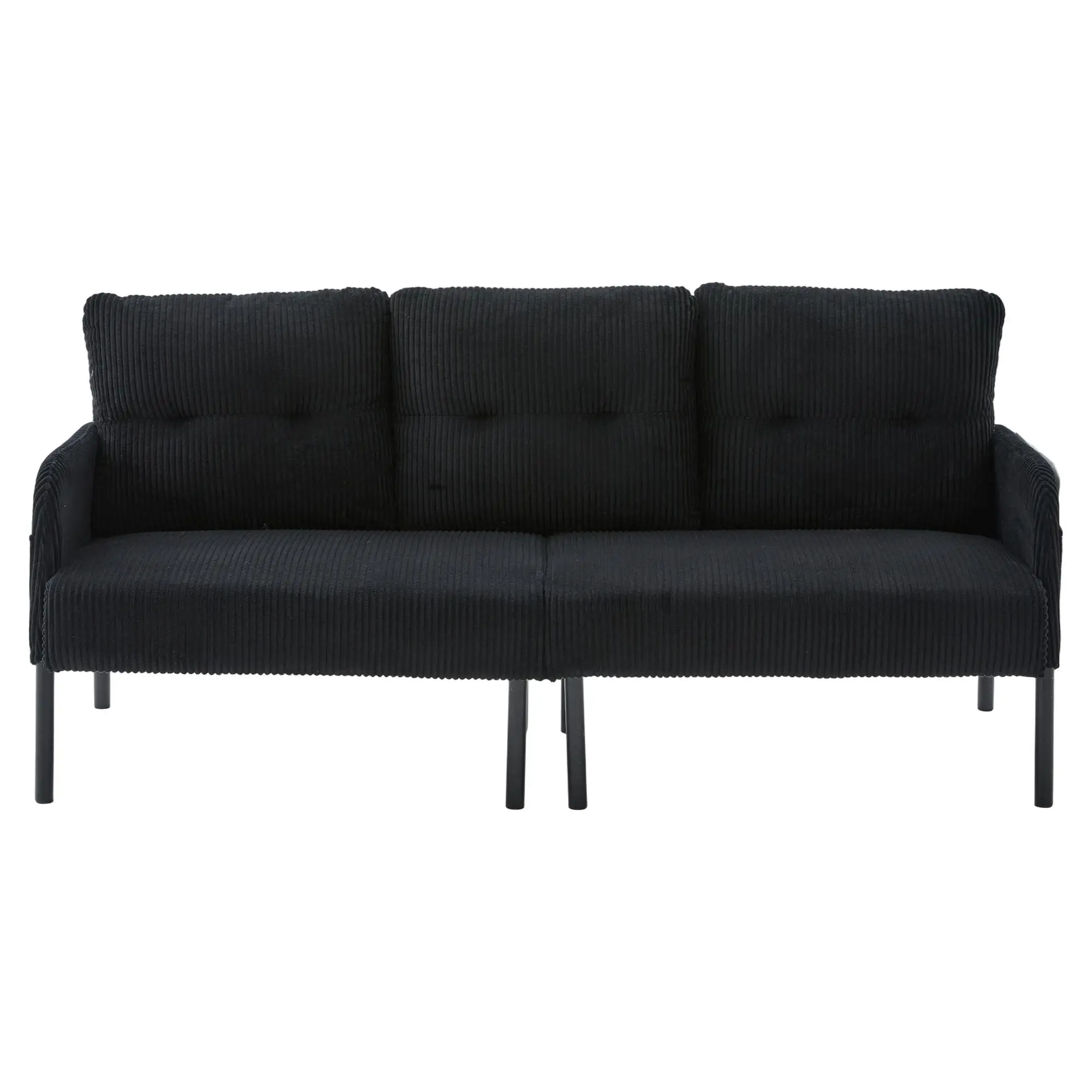 Corduroy Sofa 171 x 72 x 80cm - Black - 2