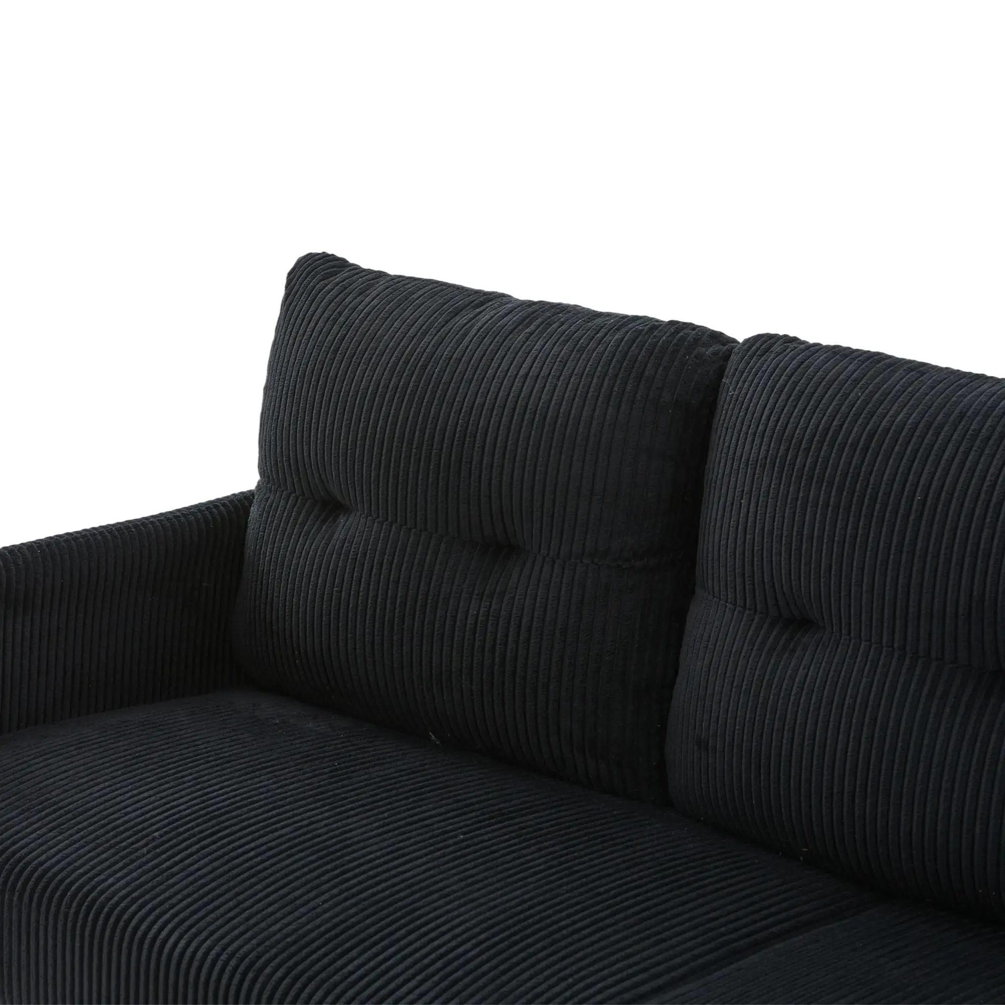 Corduroy Sofa 171 x 72 x 80cm - Black - 6