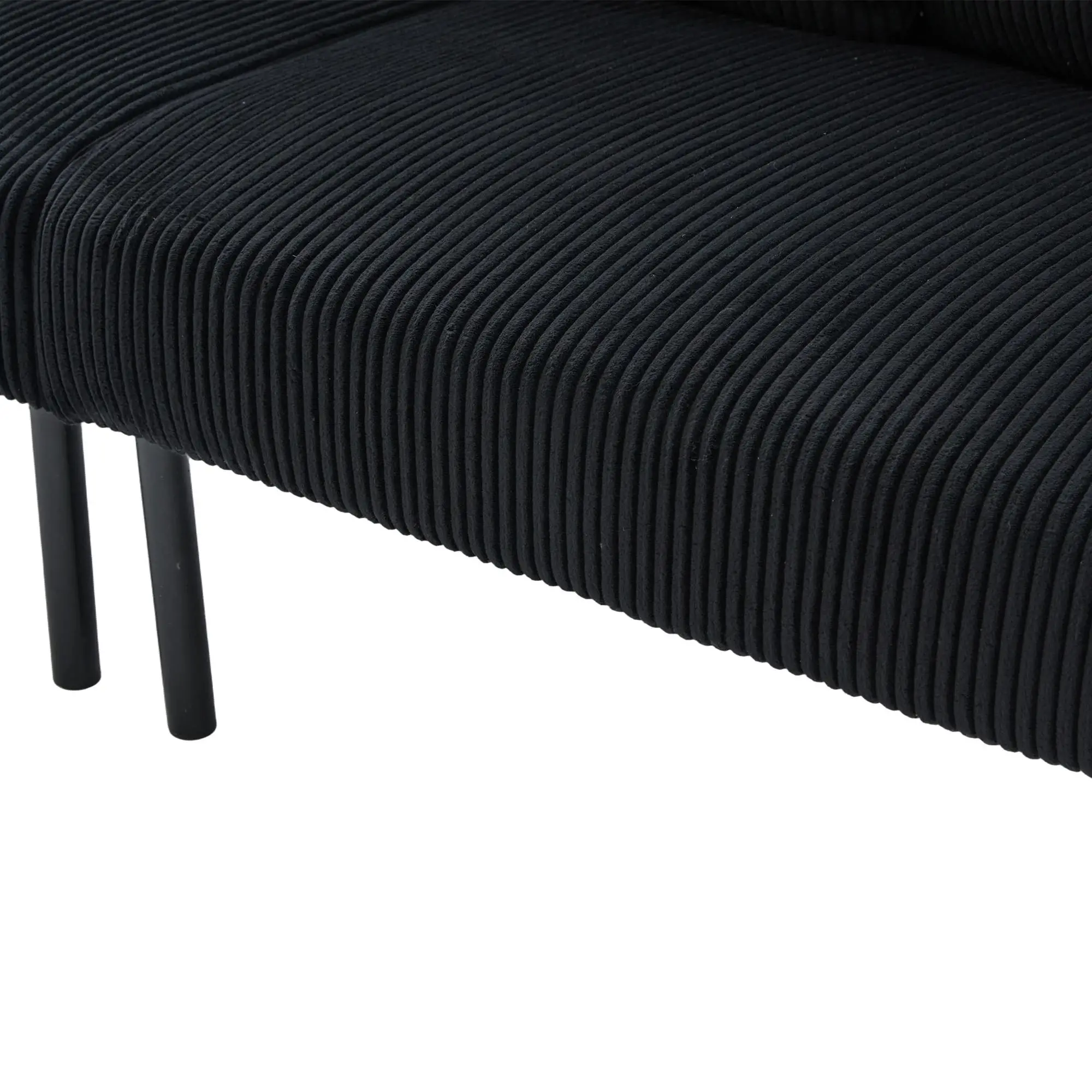 Corduroy Sofa 171 x 72 x 80cm - Black - 7