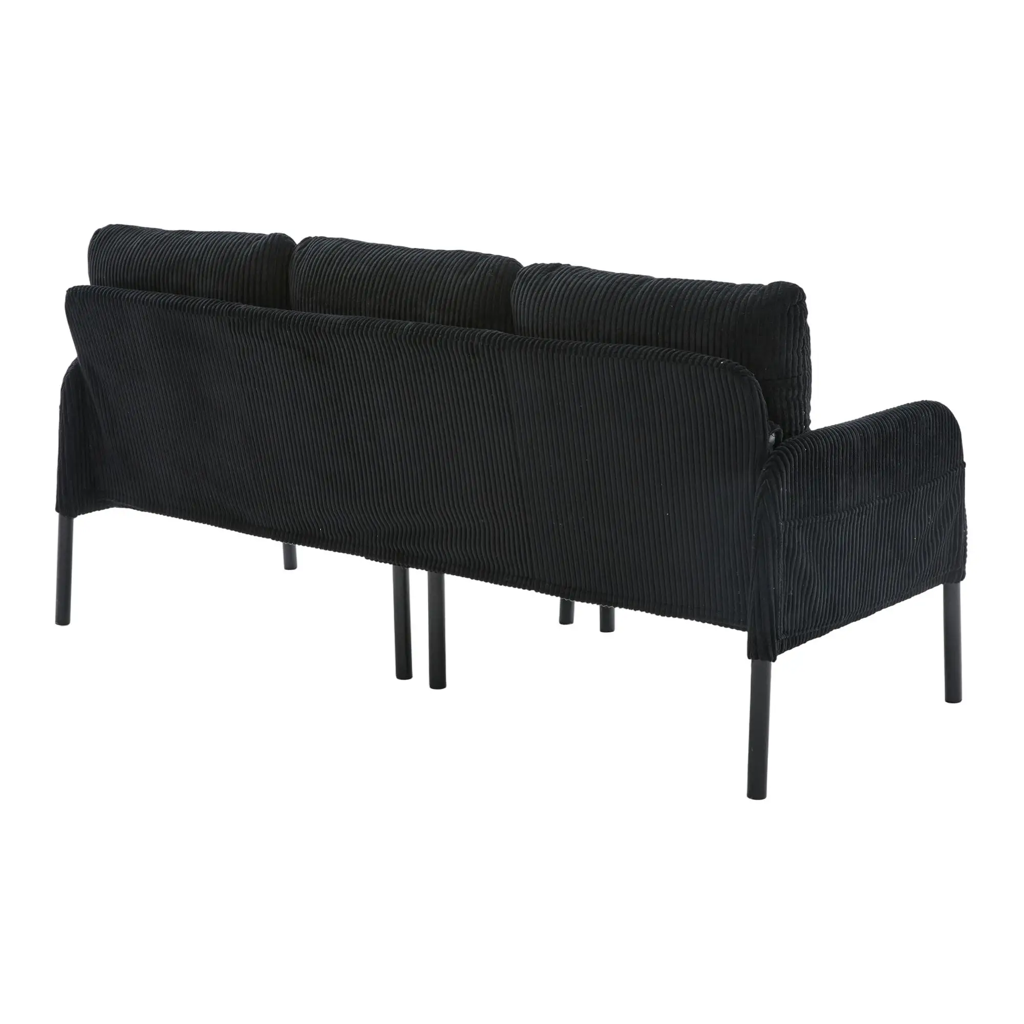 Corduroy Sofa 171 x 72 x 80cm - Black - 10
