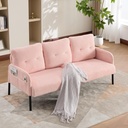 Corduroy Sofa 171 x 72 x 80cm - Pink - 1