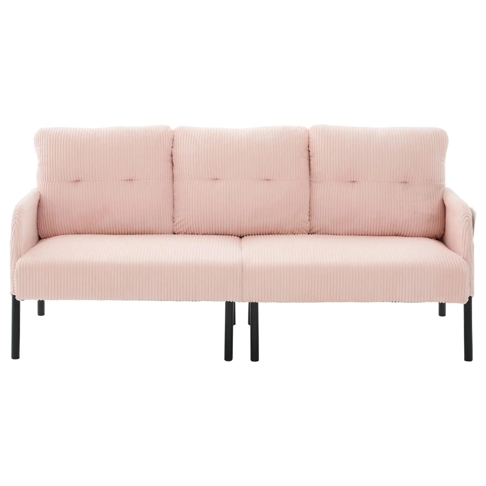 Corduroy Sofa 171 x 72 x 80cm - Pink - 2