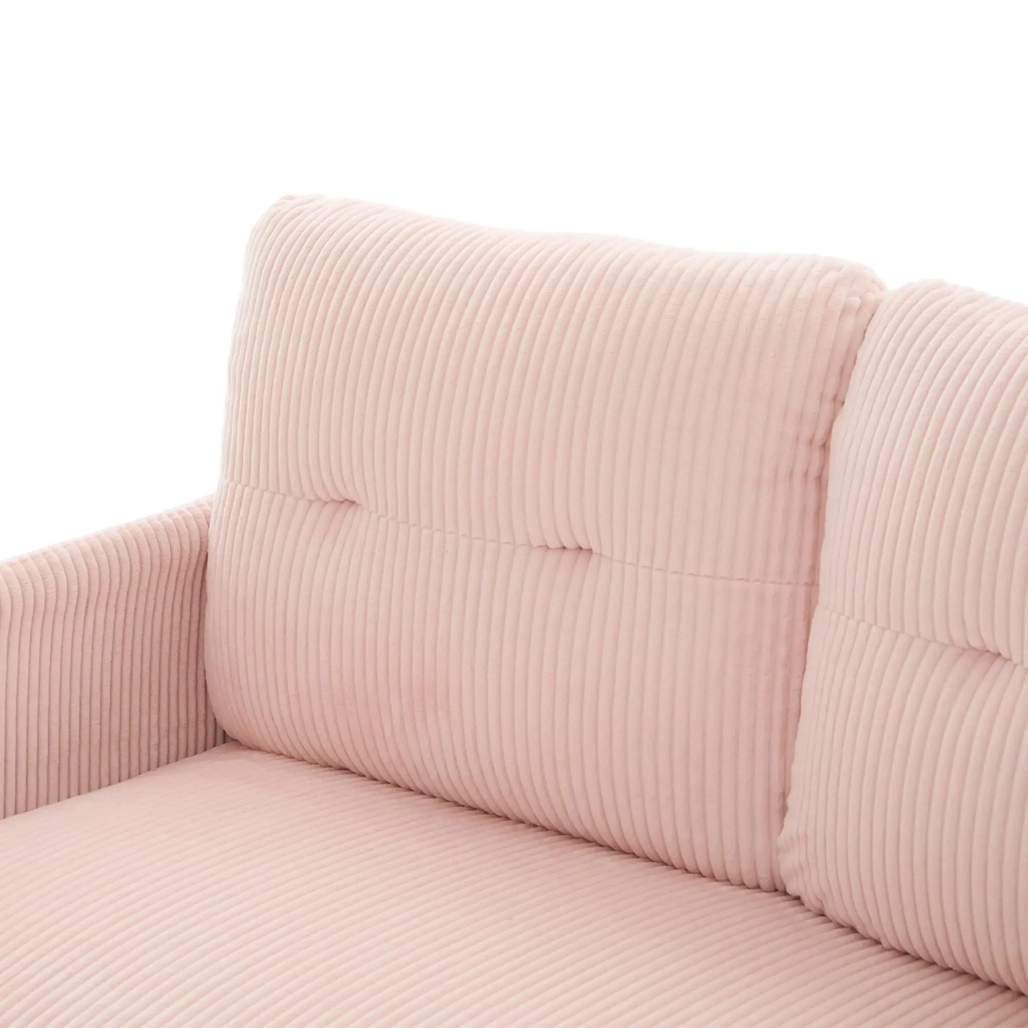 Corduroy Sofa 171 x 72 x 80cm - Pink - 6
