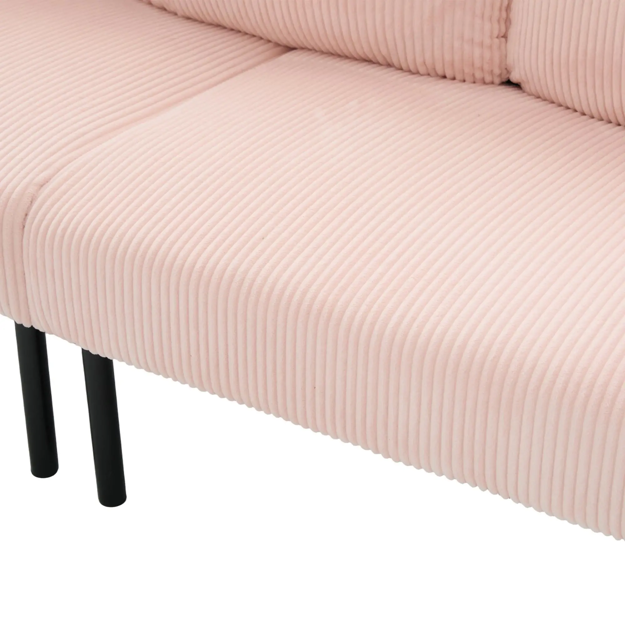 Corduroy Sofa 171 x 72 x 80cm - Pink - 7