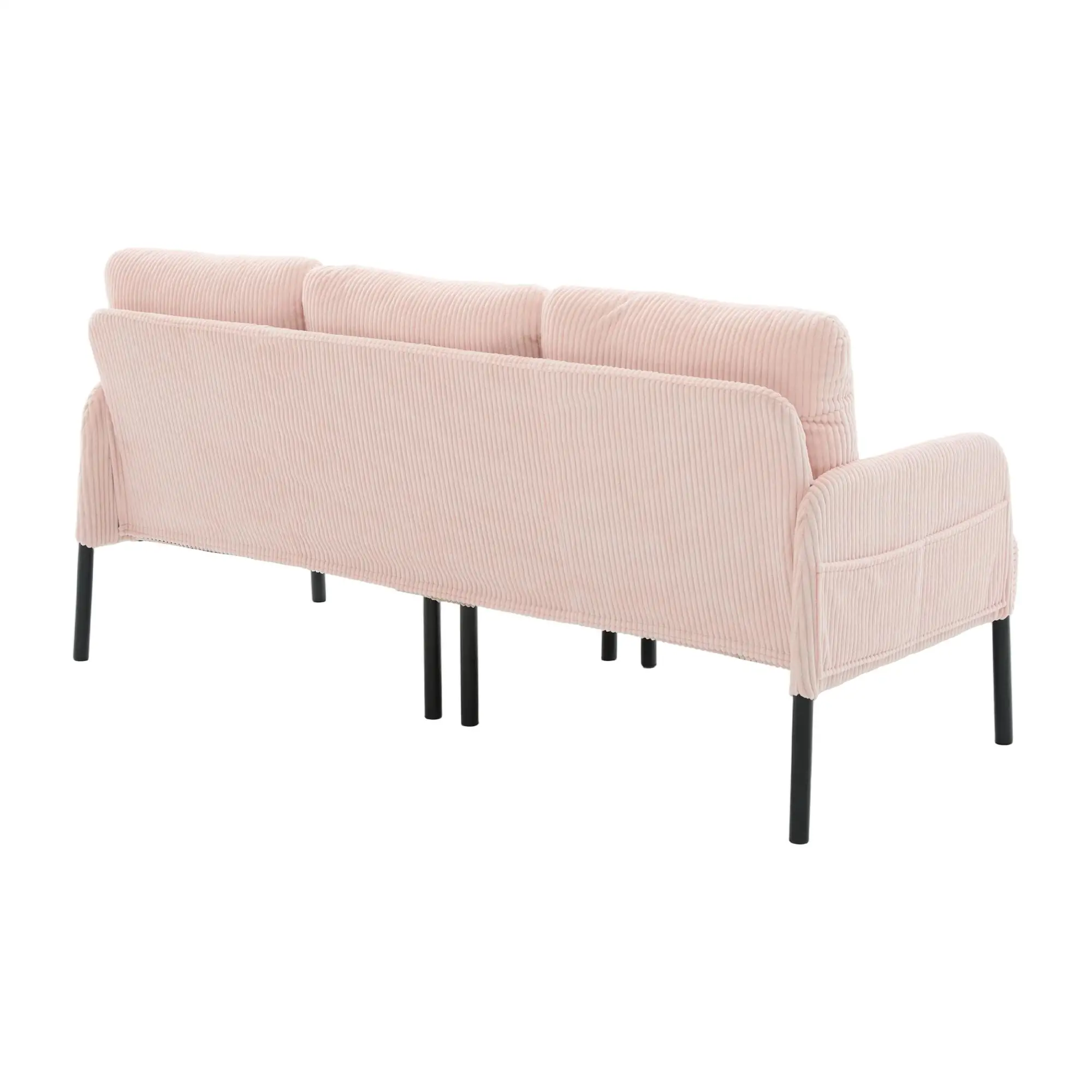 Corduroy Sofa 171 x 72 x 80cm - Pink - 10