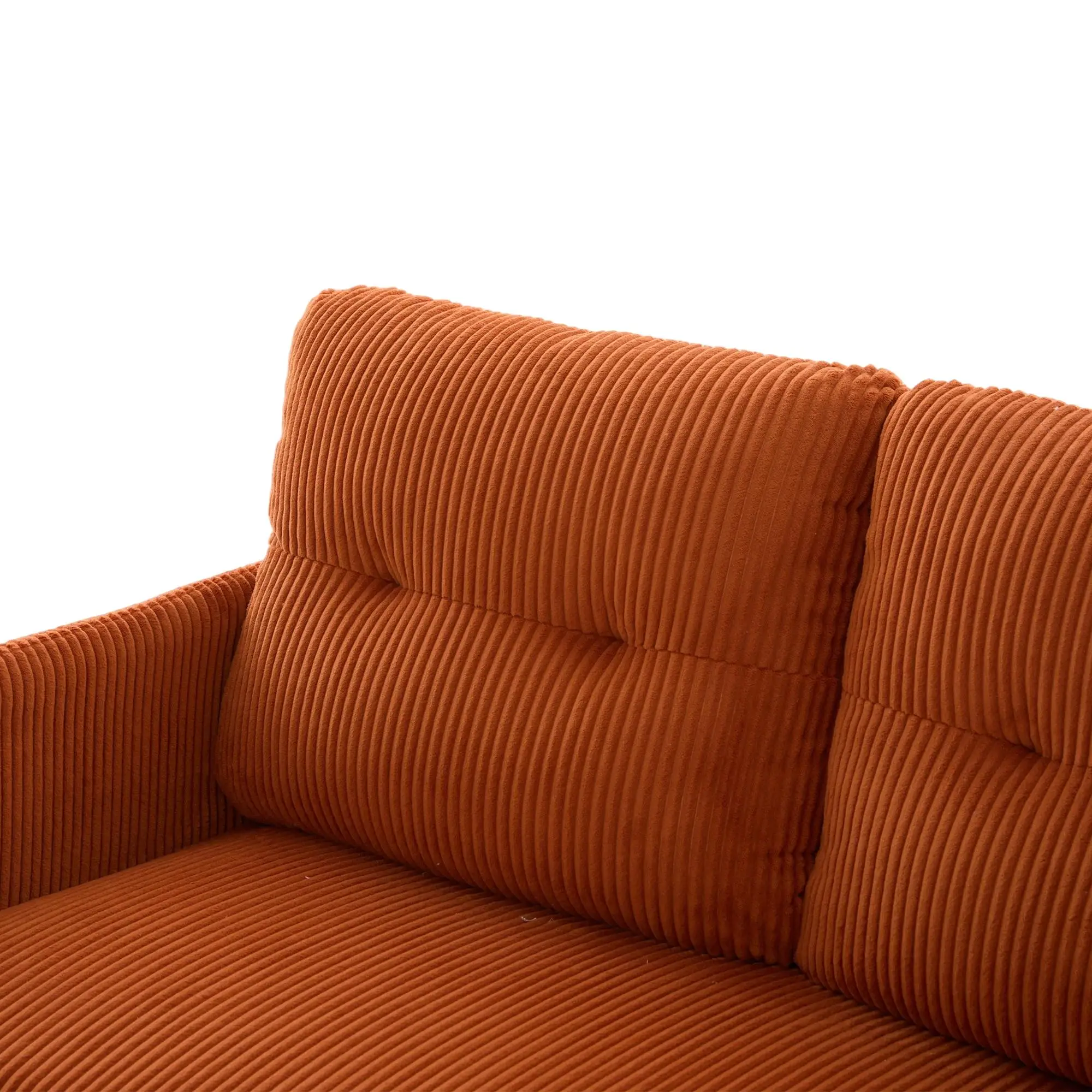 Corduroy Sofa 171 x 72 x 80cm - Orange - 6