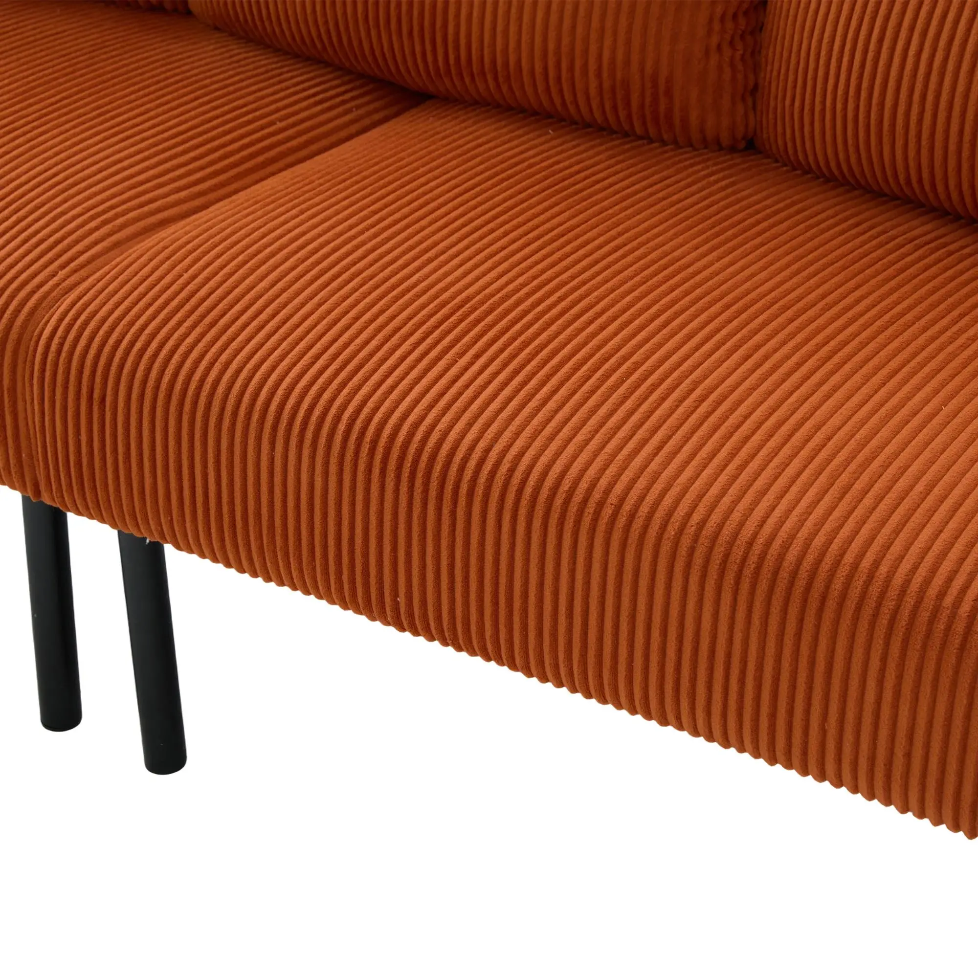 Corduroy Sofa 171 x 72 x 80cm - Orange - 7