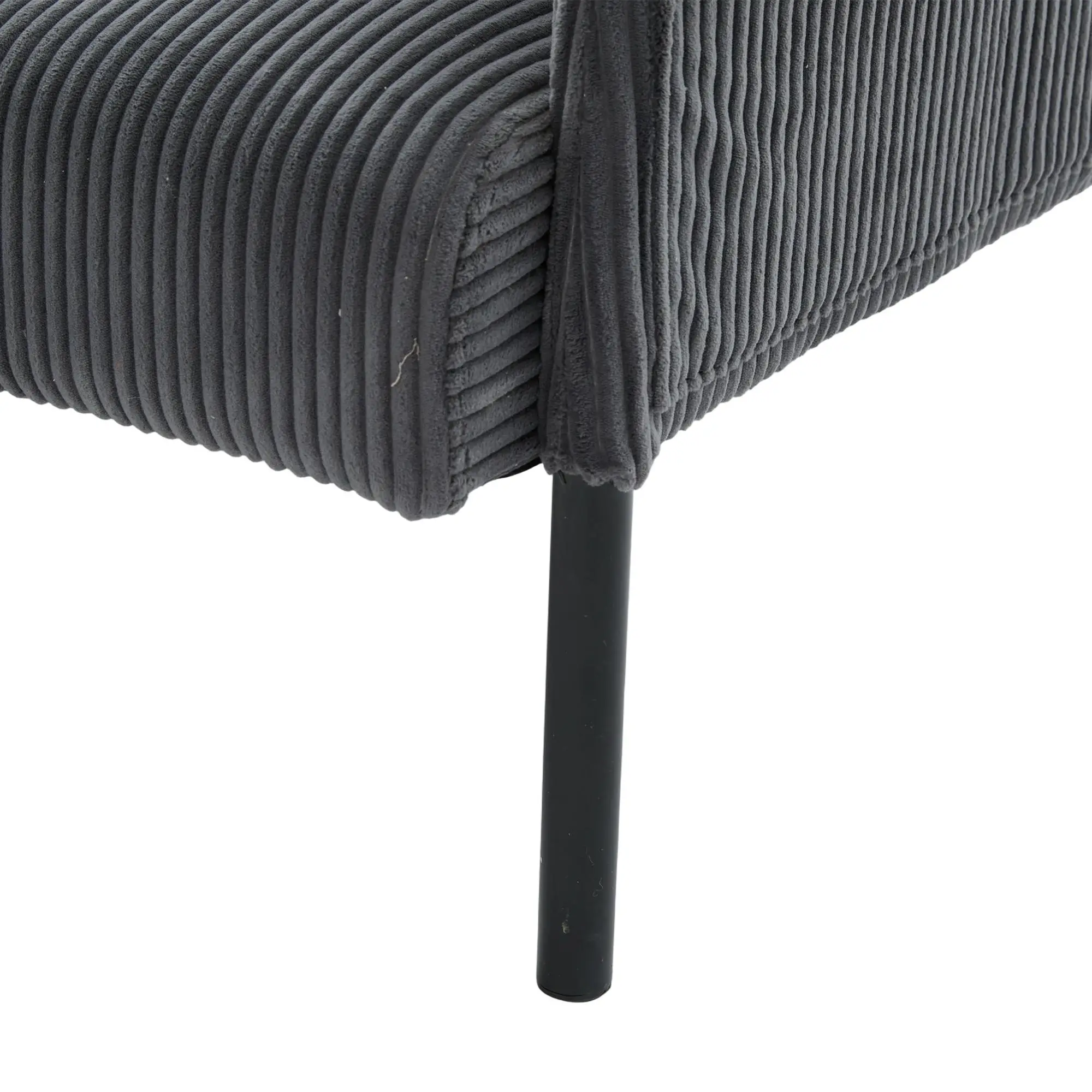 Corduroy Sofa 171 x 72 x 80cm - Charcoal Grey - 9