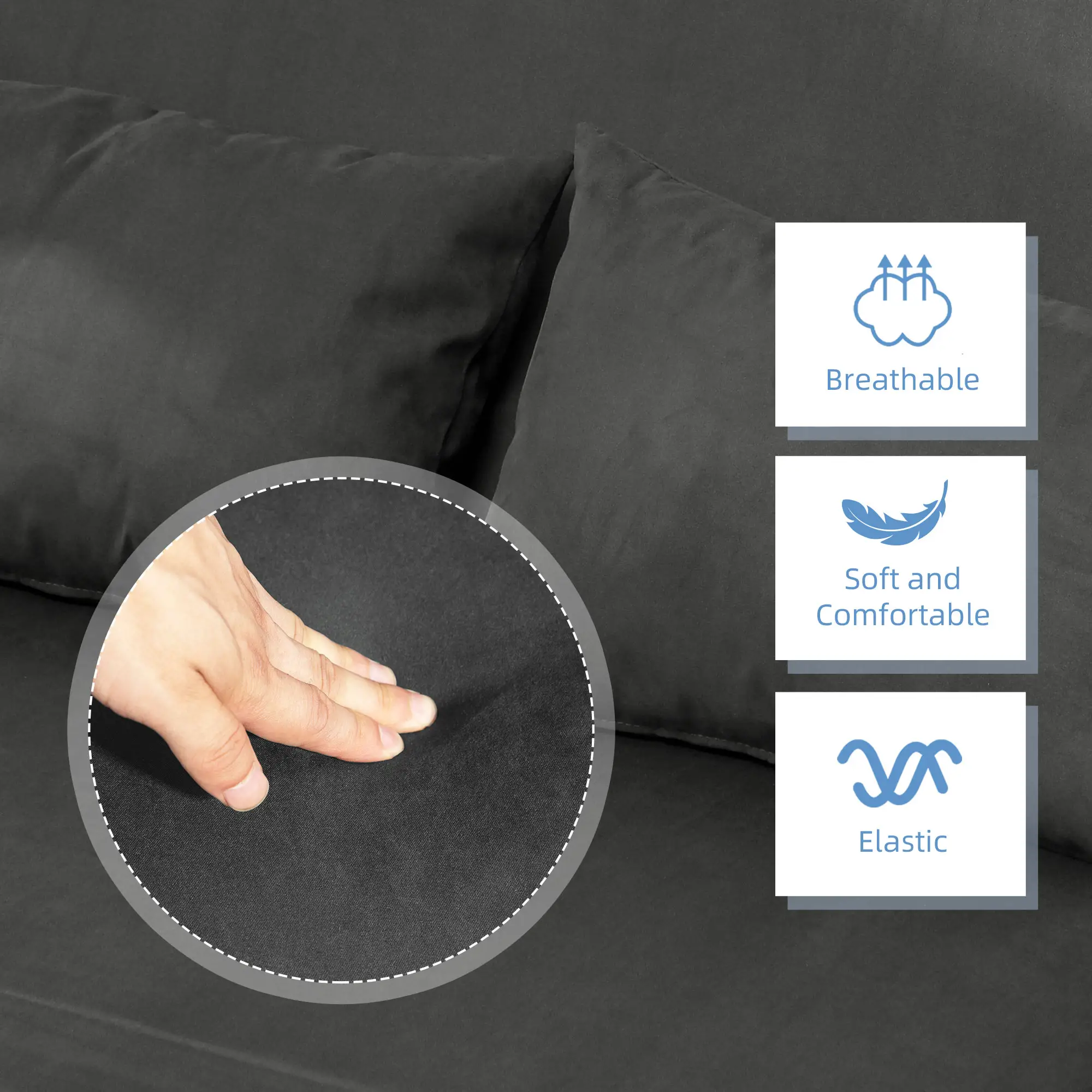 Sofa Bed 111 x 80 x 78cm - Charcoal Grey - 7