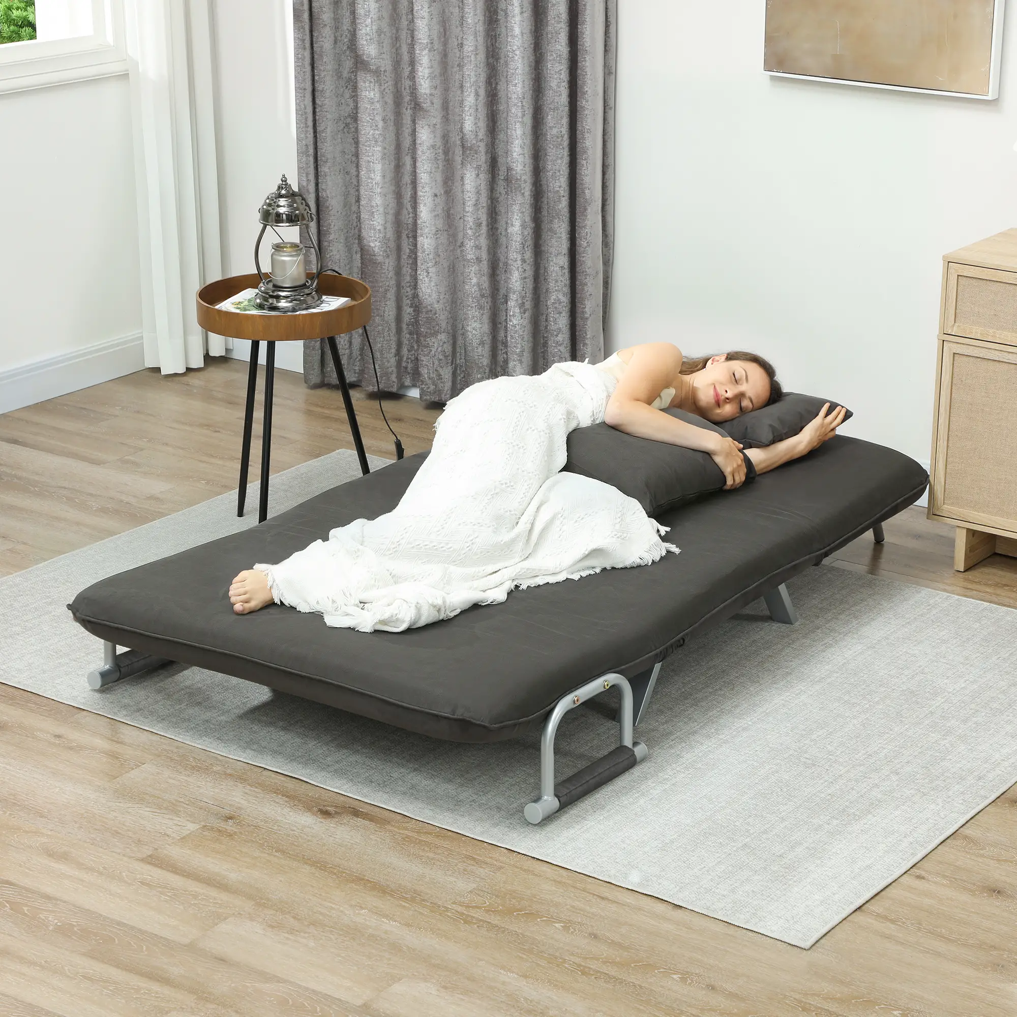 Sofa Bed 111 x 80 x 78cm - Charcoal Grey - 8