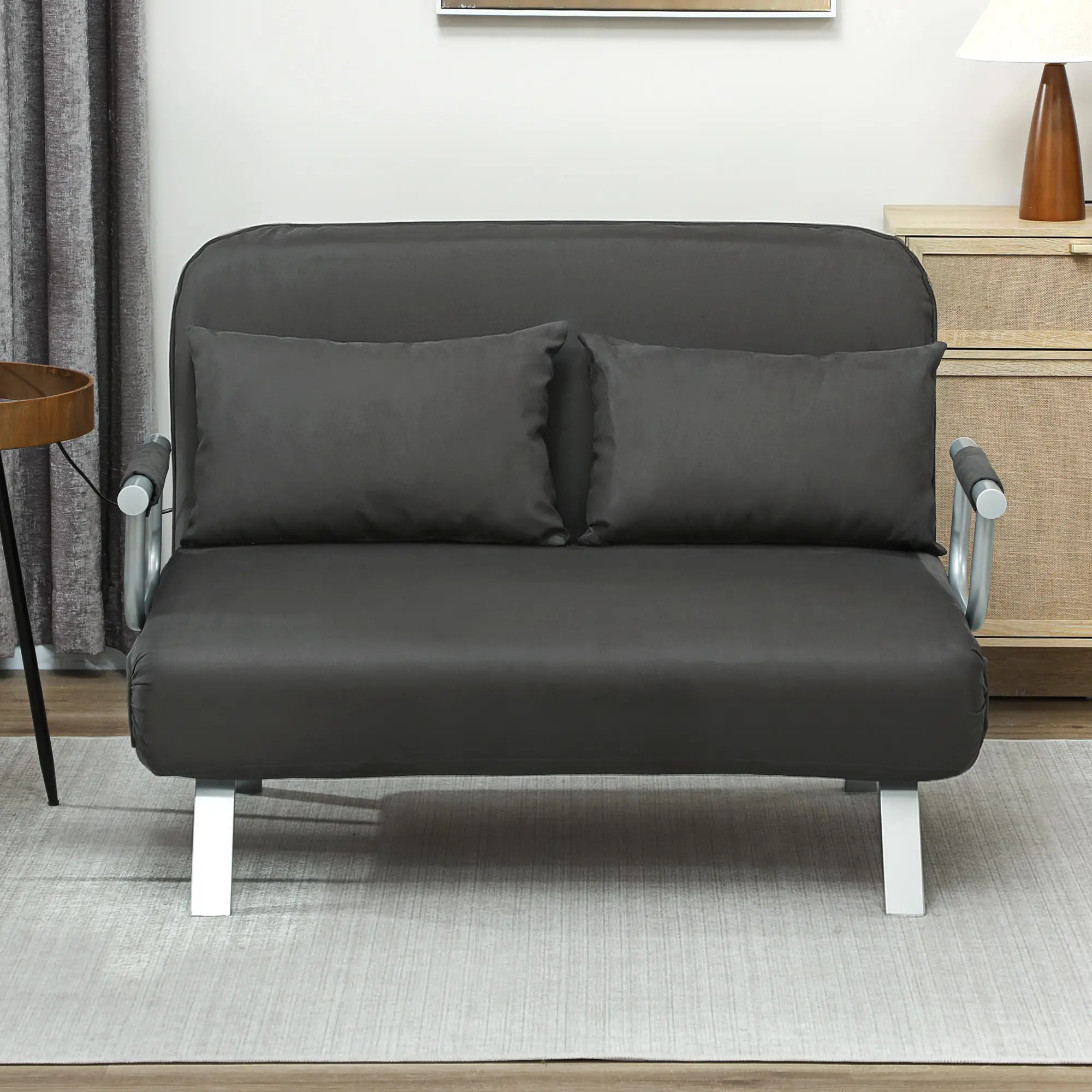 Sofa Bed 111 x 80 x 78cm - Charcoal Grey - 9