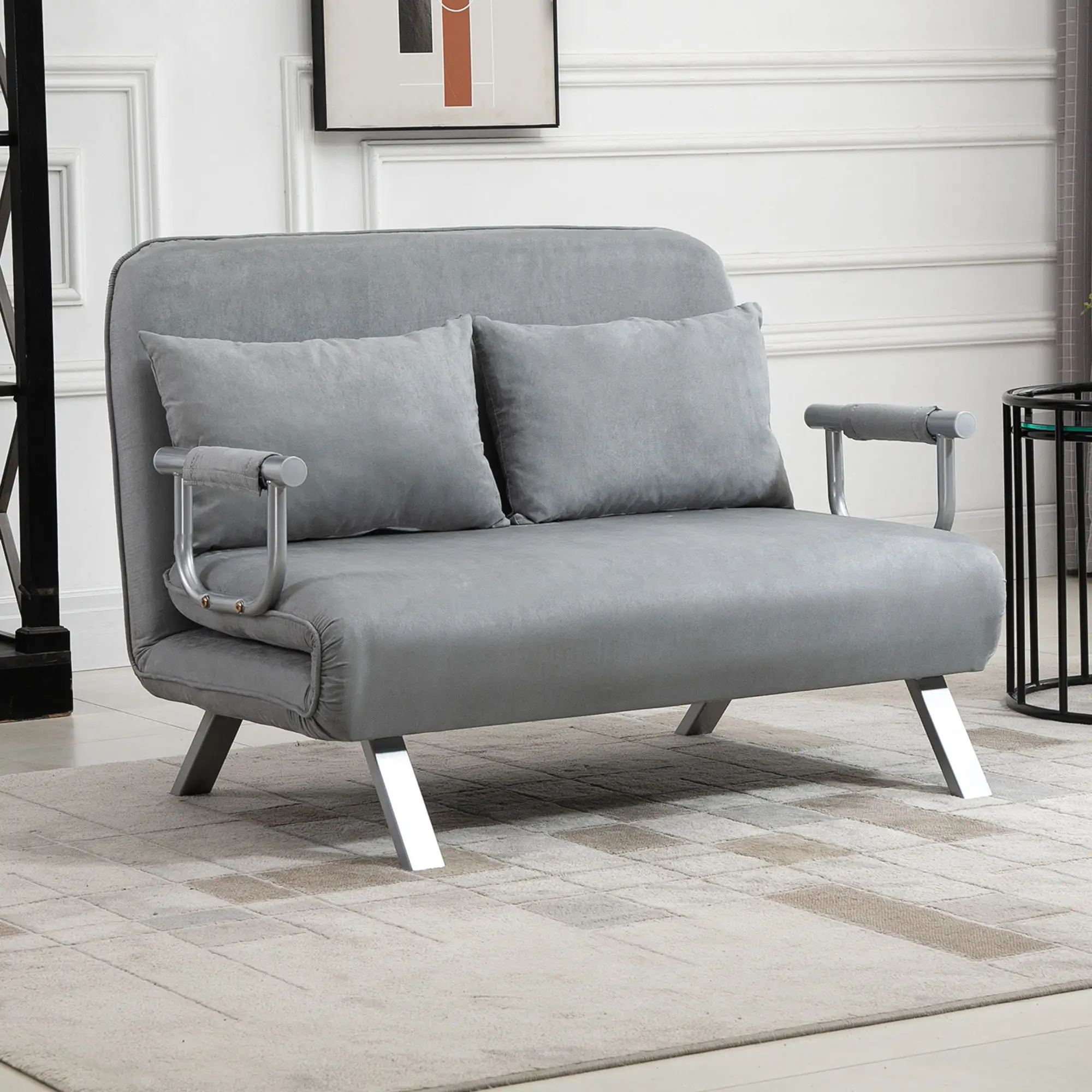 Sofa Bed 111 x 80 x 78cm - Light Grey - 2